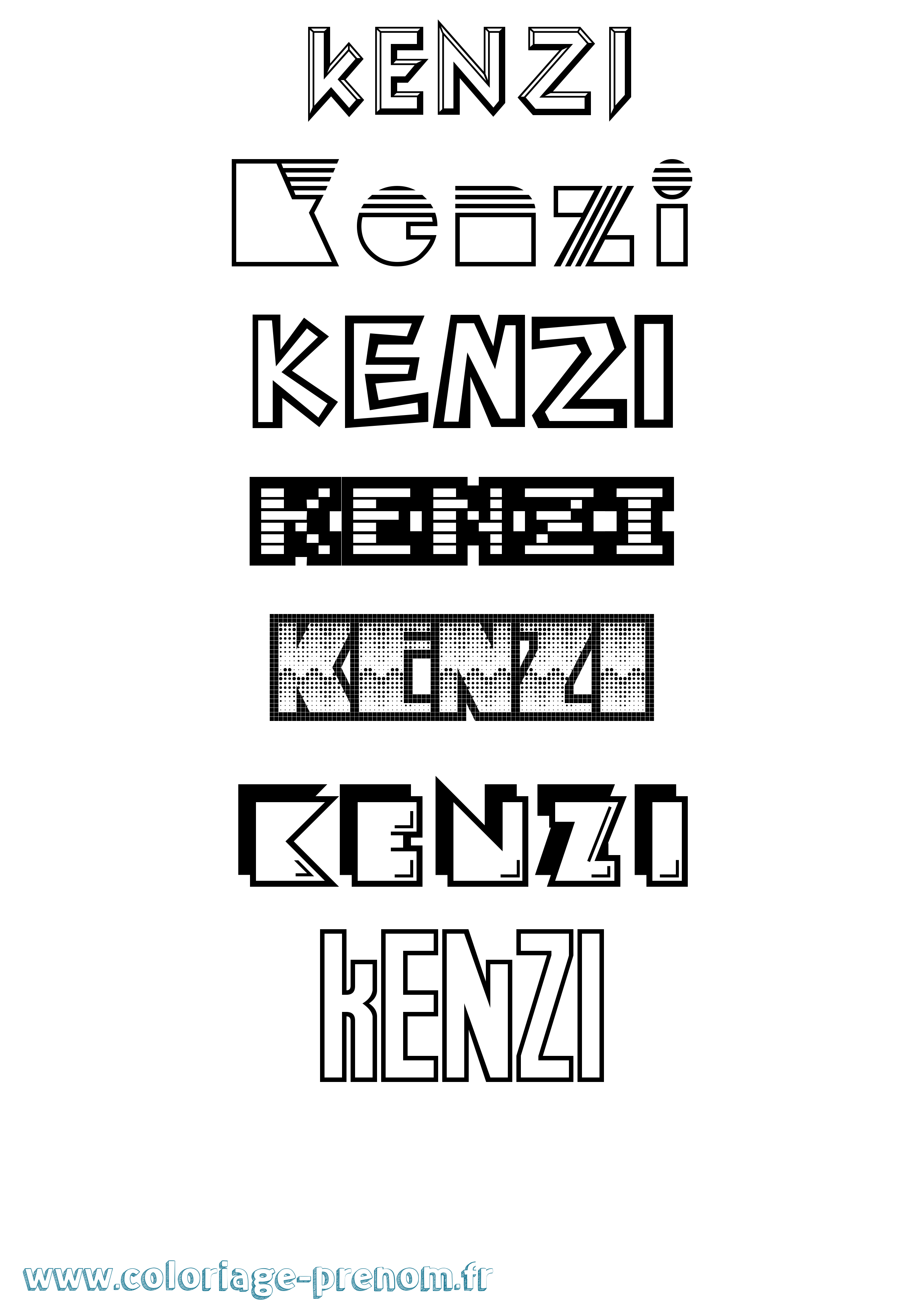 Coloriage prénom Kenzi Jeux Vidéos