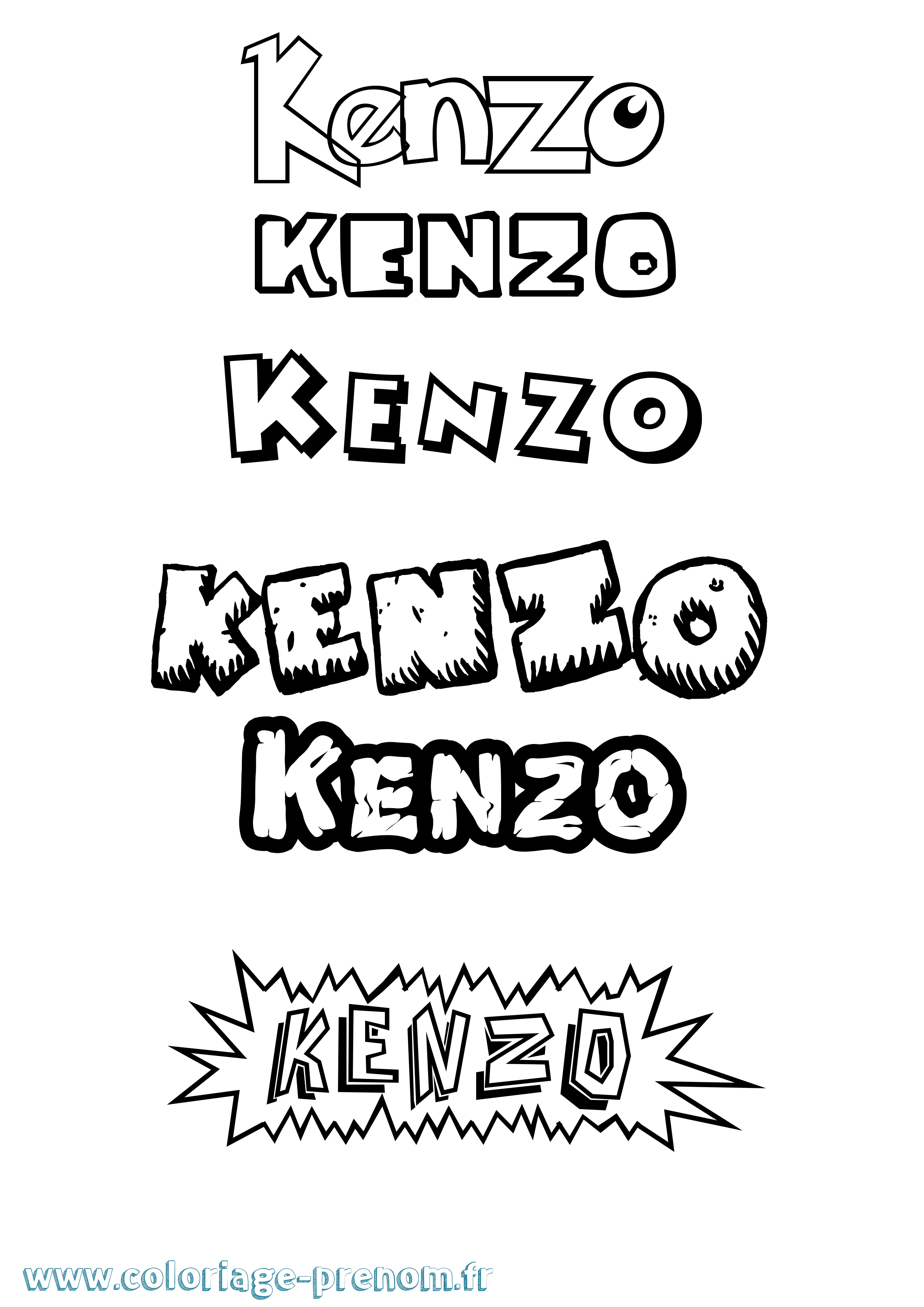Coloriage prénom Kenzo