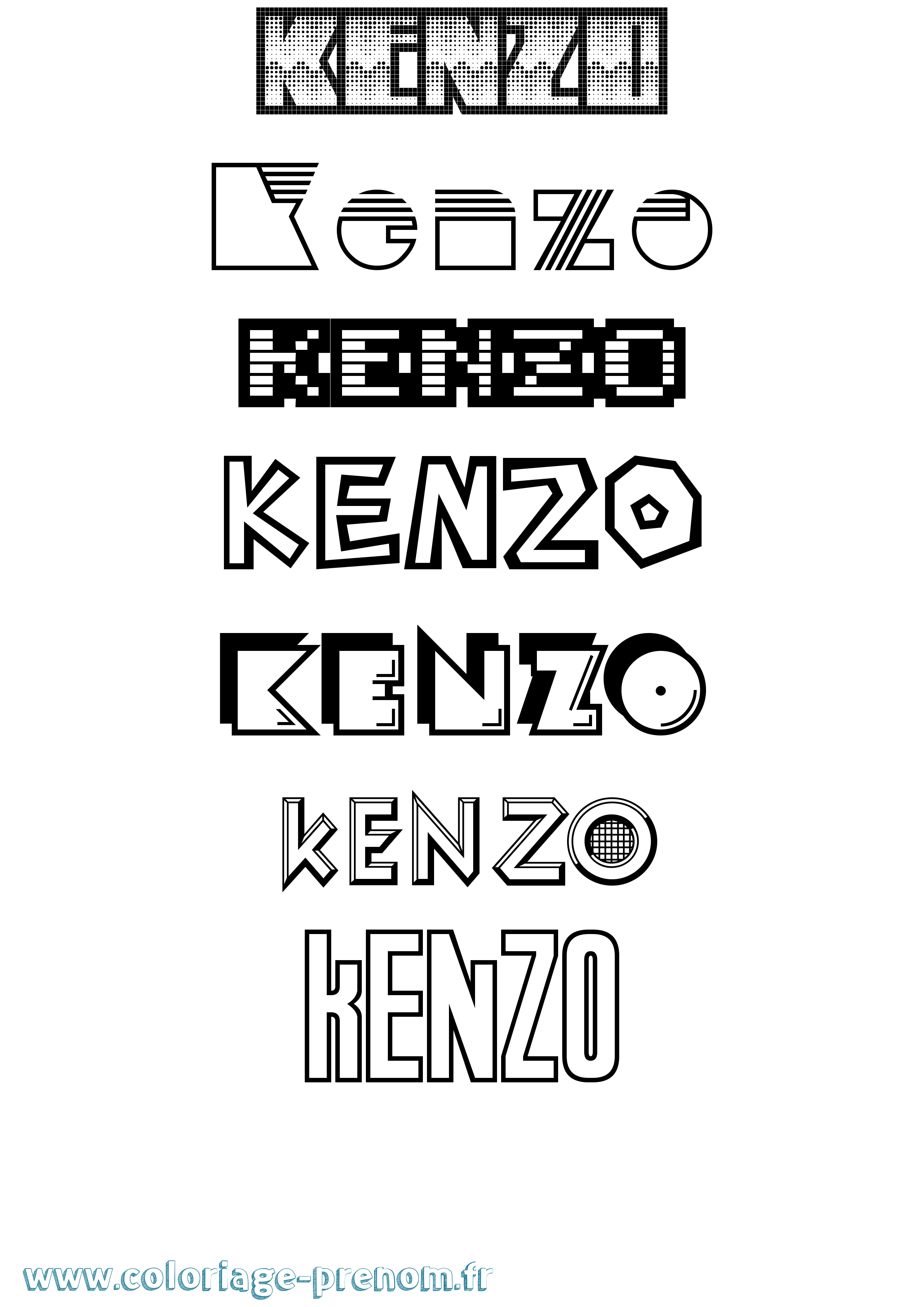 Coloriage prénom Kenzo
