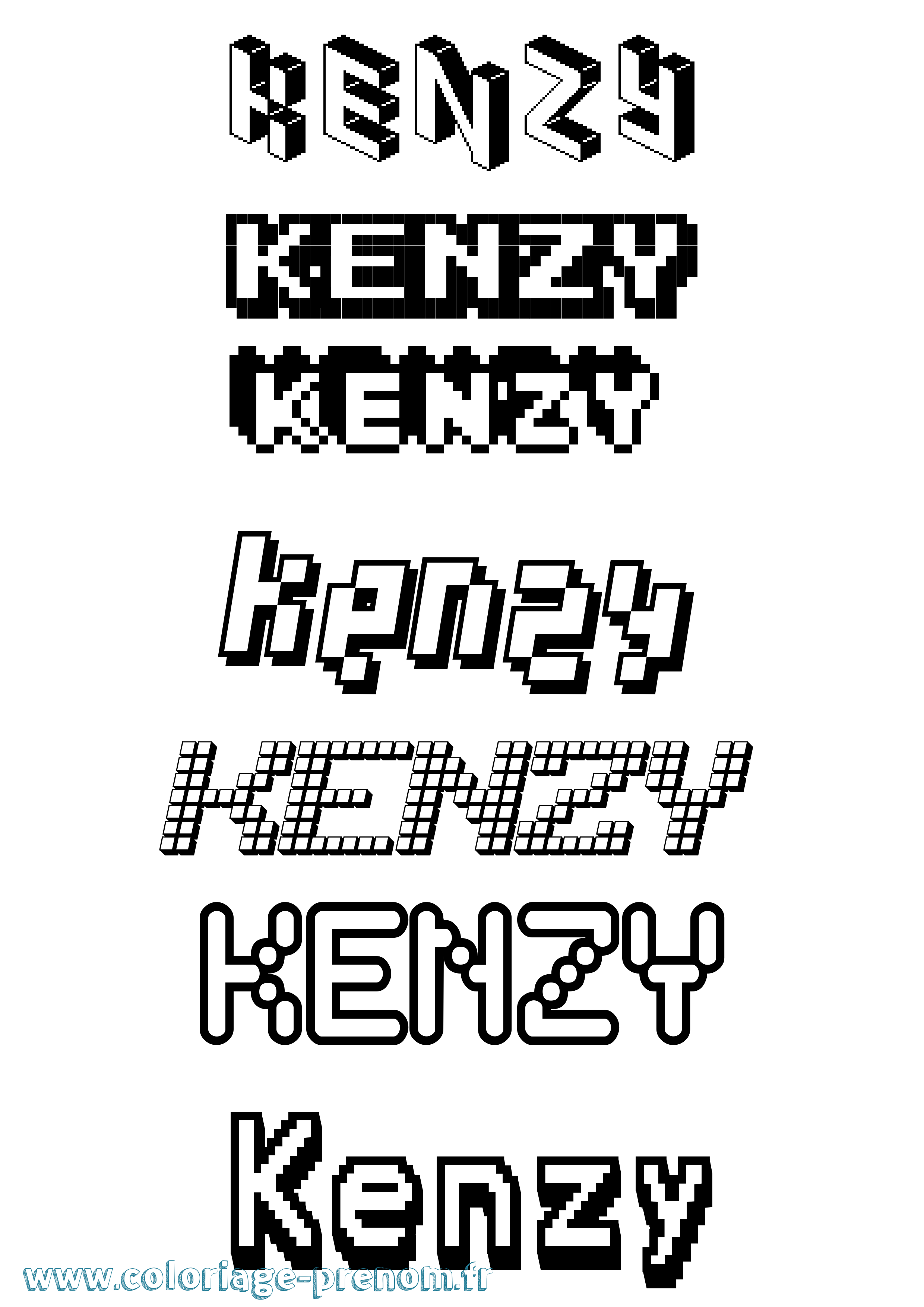 Coloriage prénom Kenzy