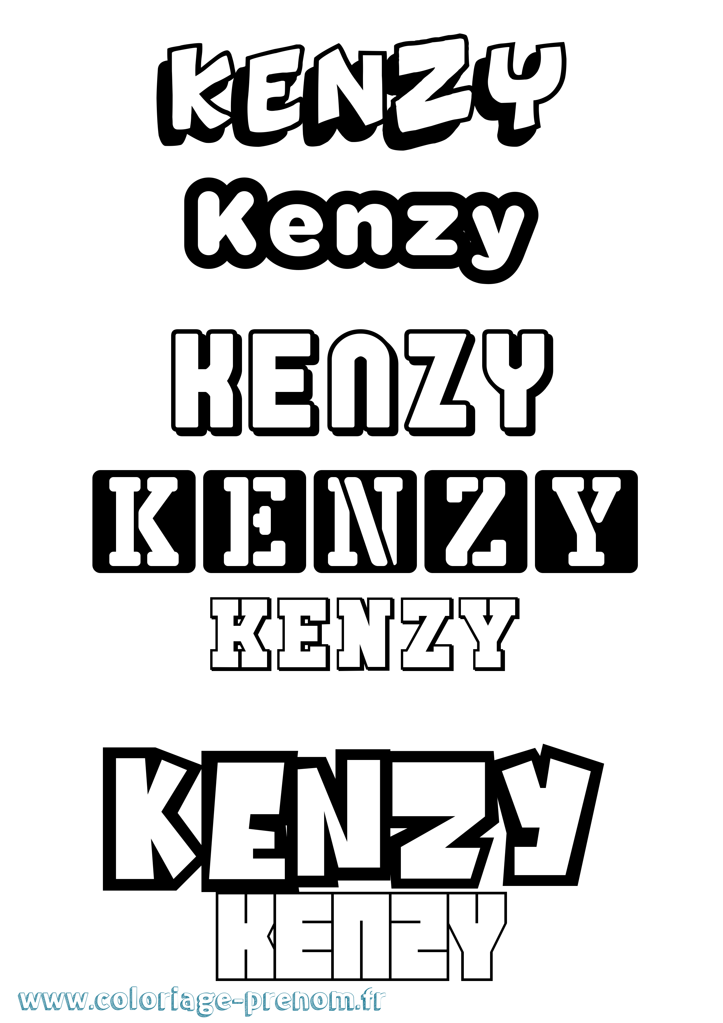 Coloriage prénom Kenzy