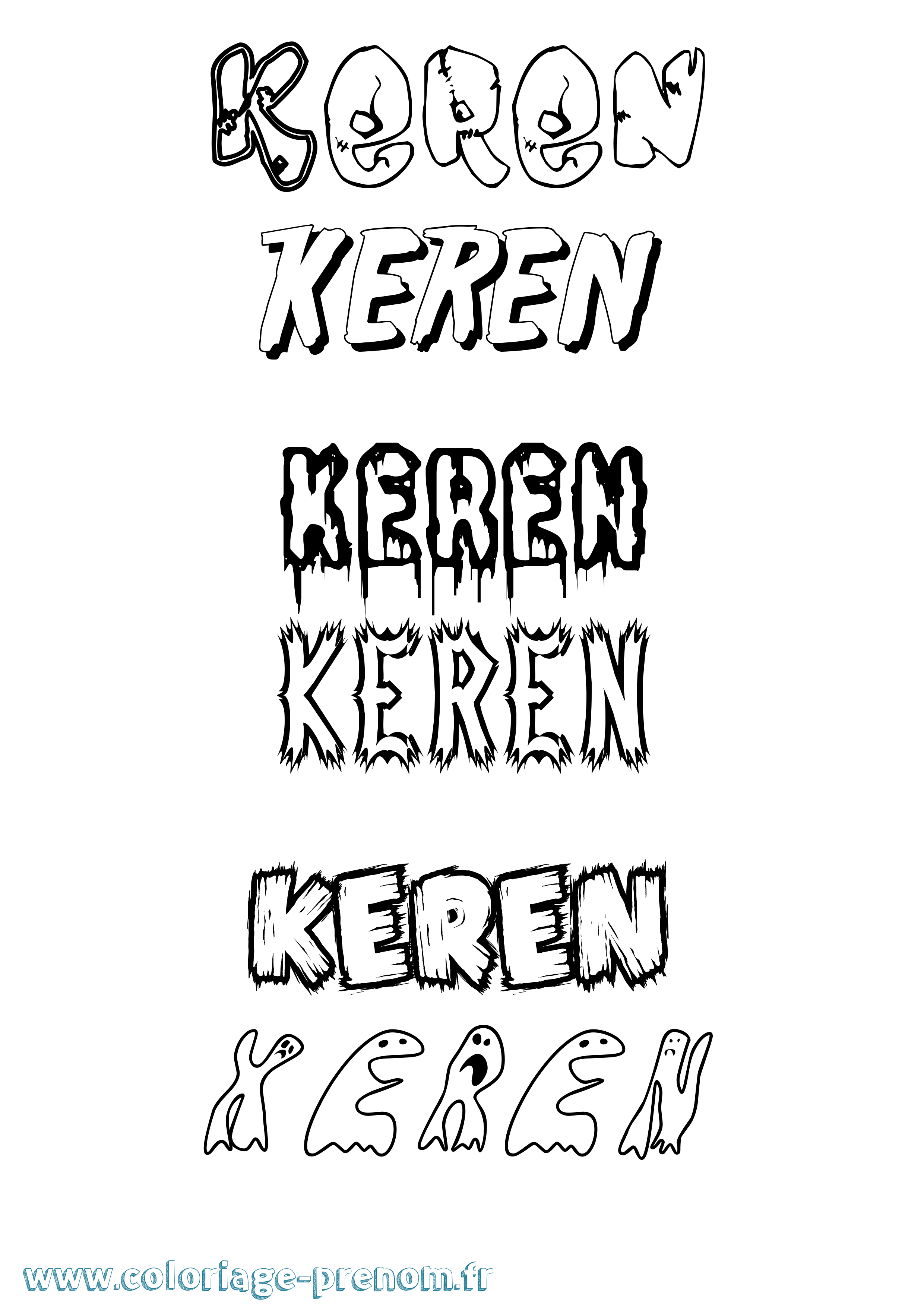Coloriage prénom Keren Frisson