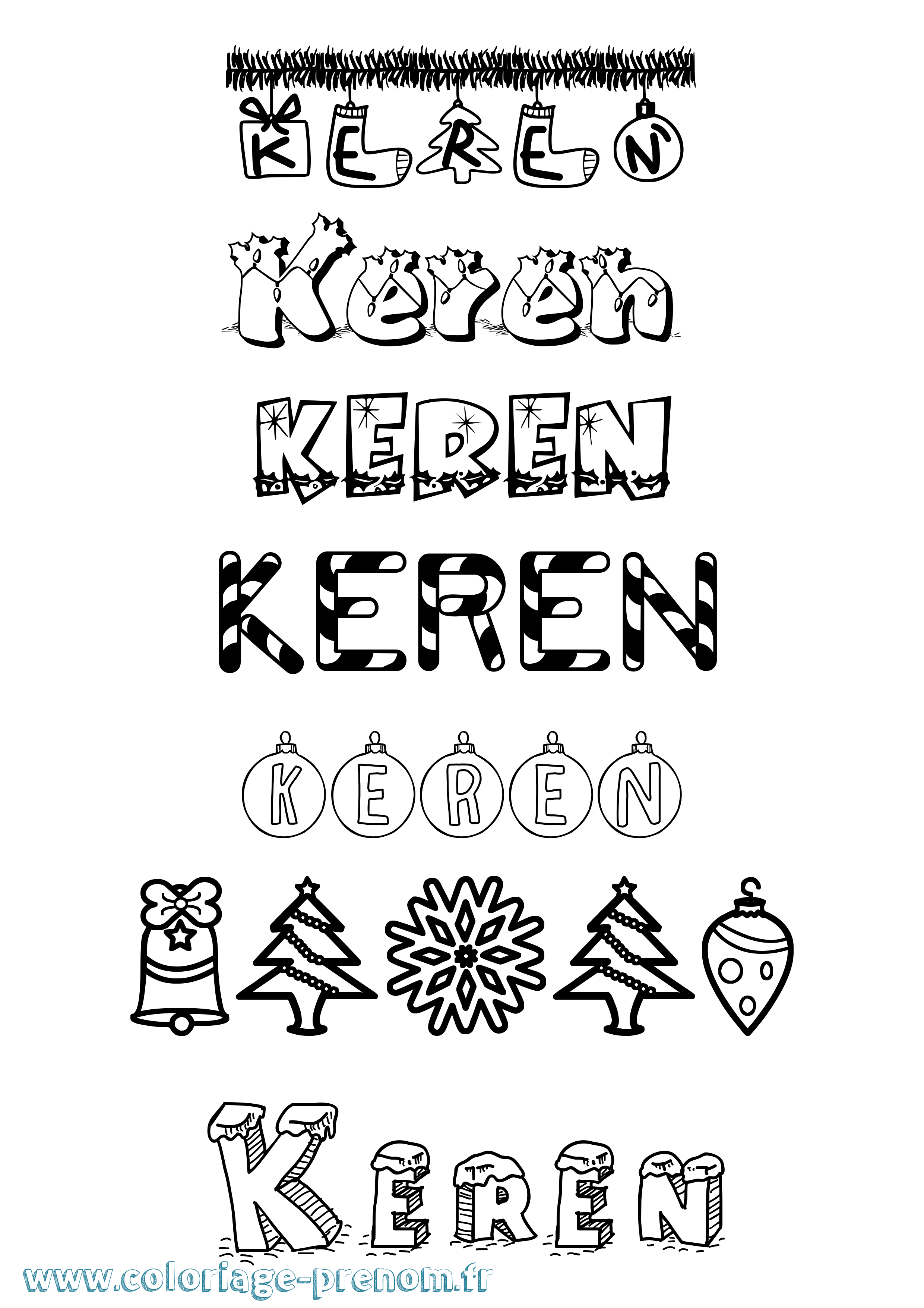 Coloriage prénom Keren