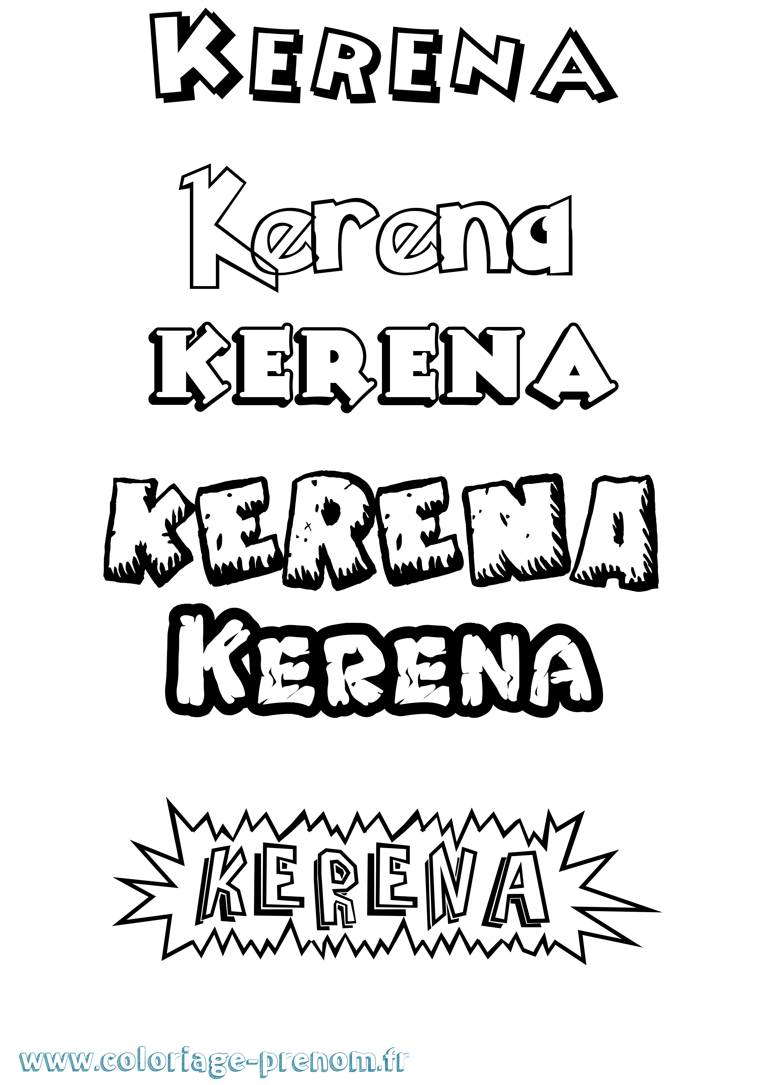 Coloriage prénom Kerena Dessin Animé