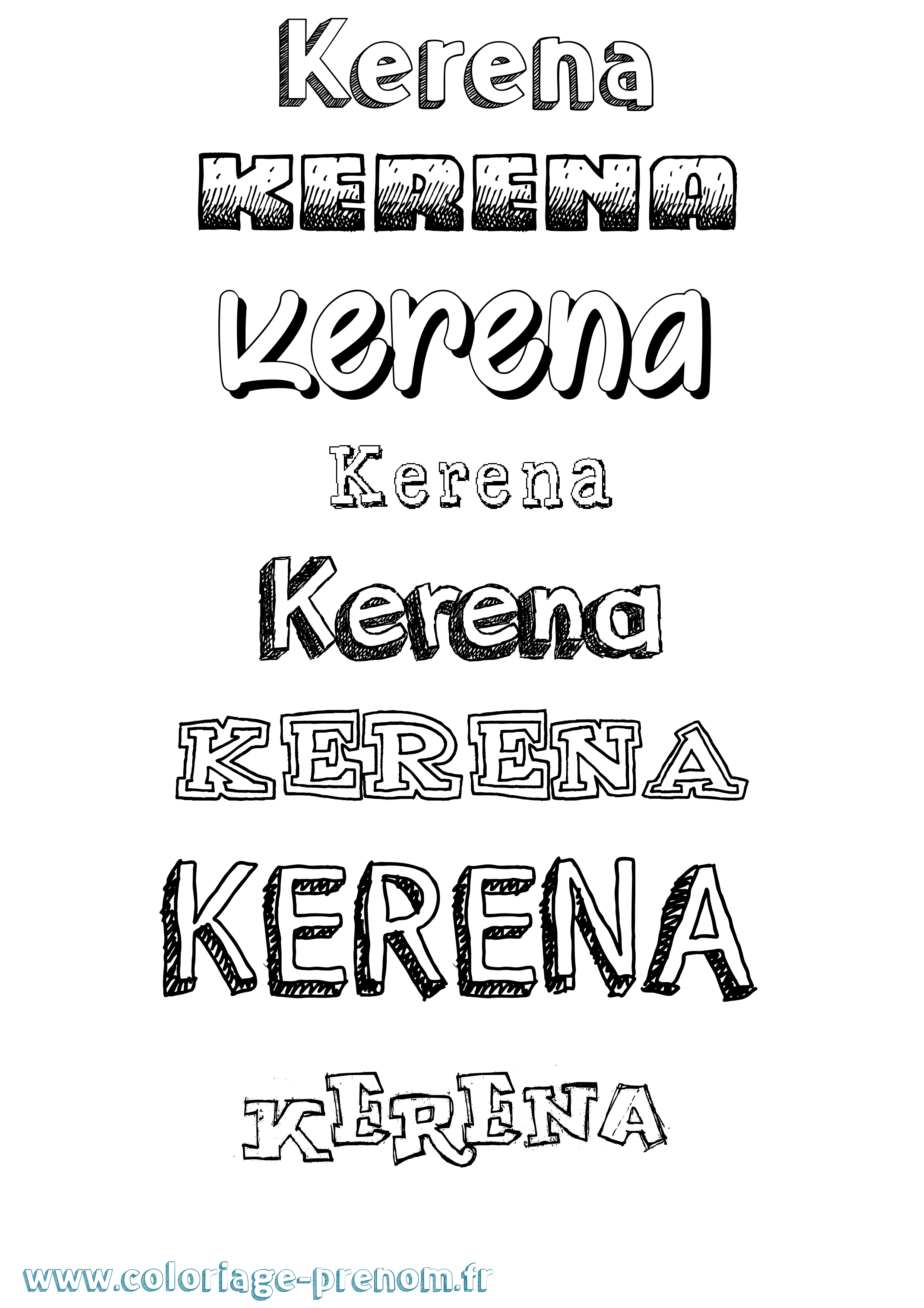 Coloriage prénom Kerena Dessiné