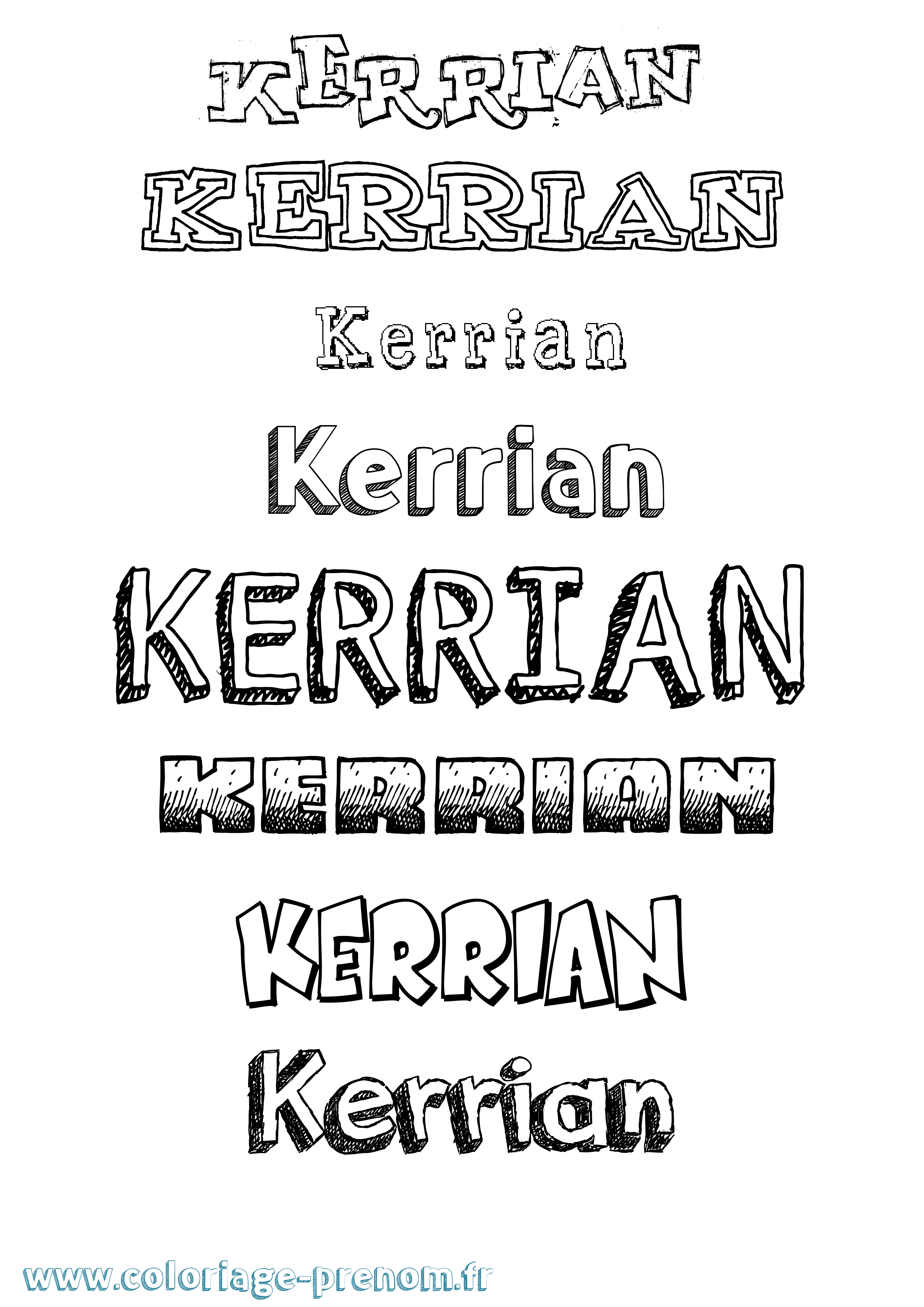 Coloriage Kerrian Dessiné Coloriage prénom Kerrian Dessiné