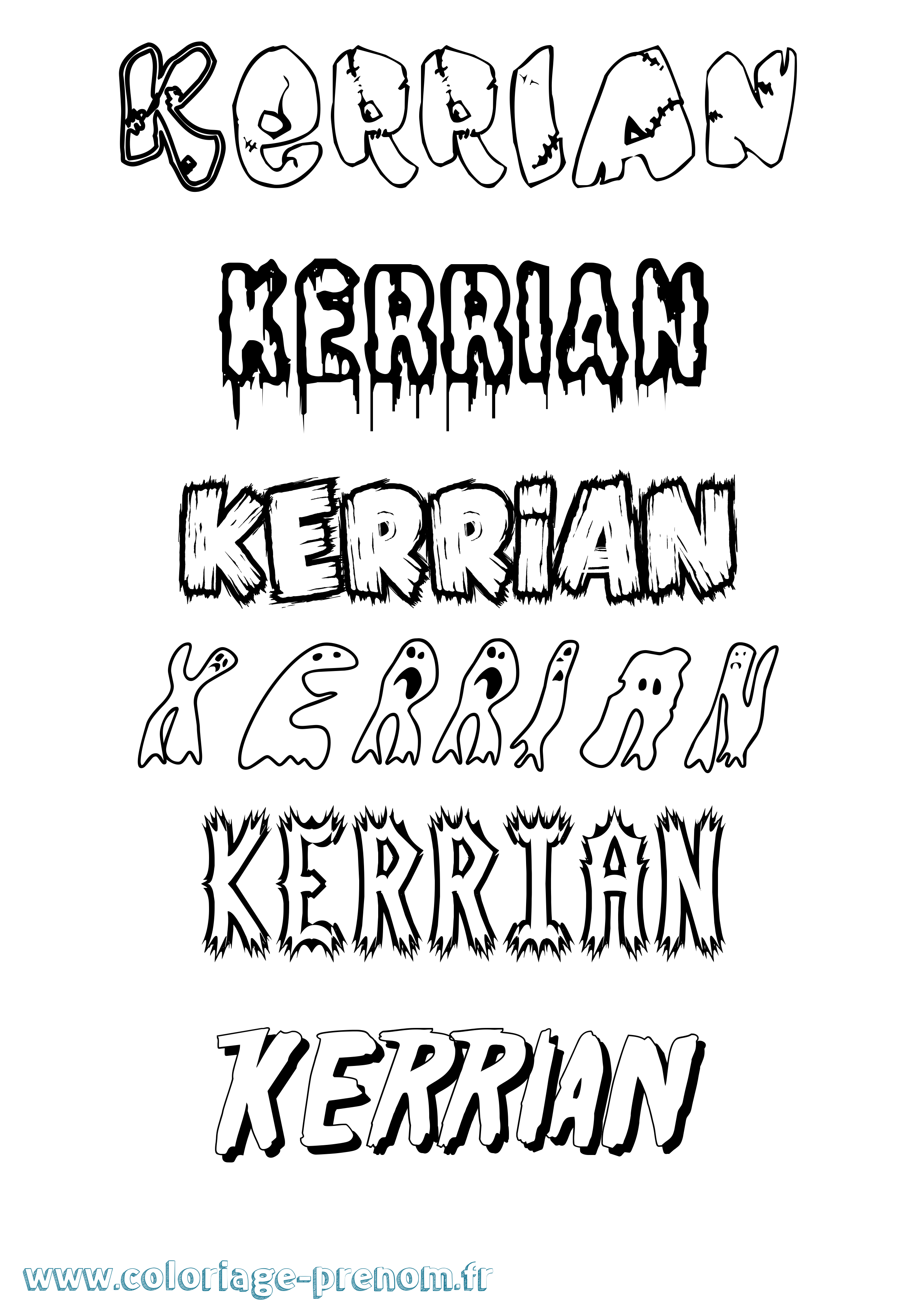 Coloriage Kerrian Frisson Coloriage prénom Kerrian Frisson