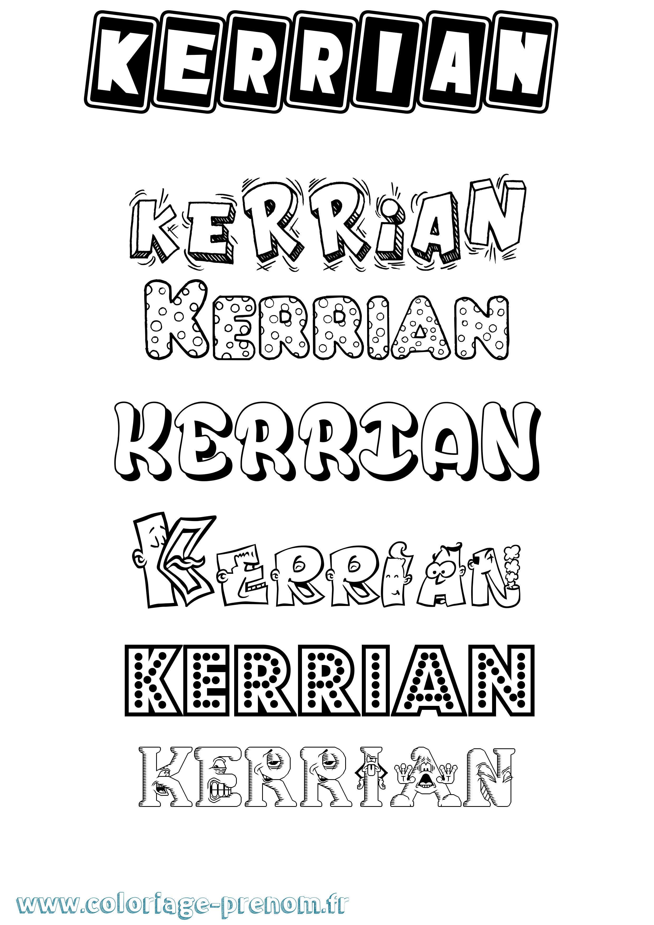 Coloriage Kerrian Fun Coloriage prénom Kerrian Fun