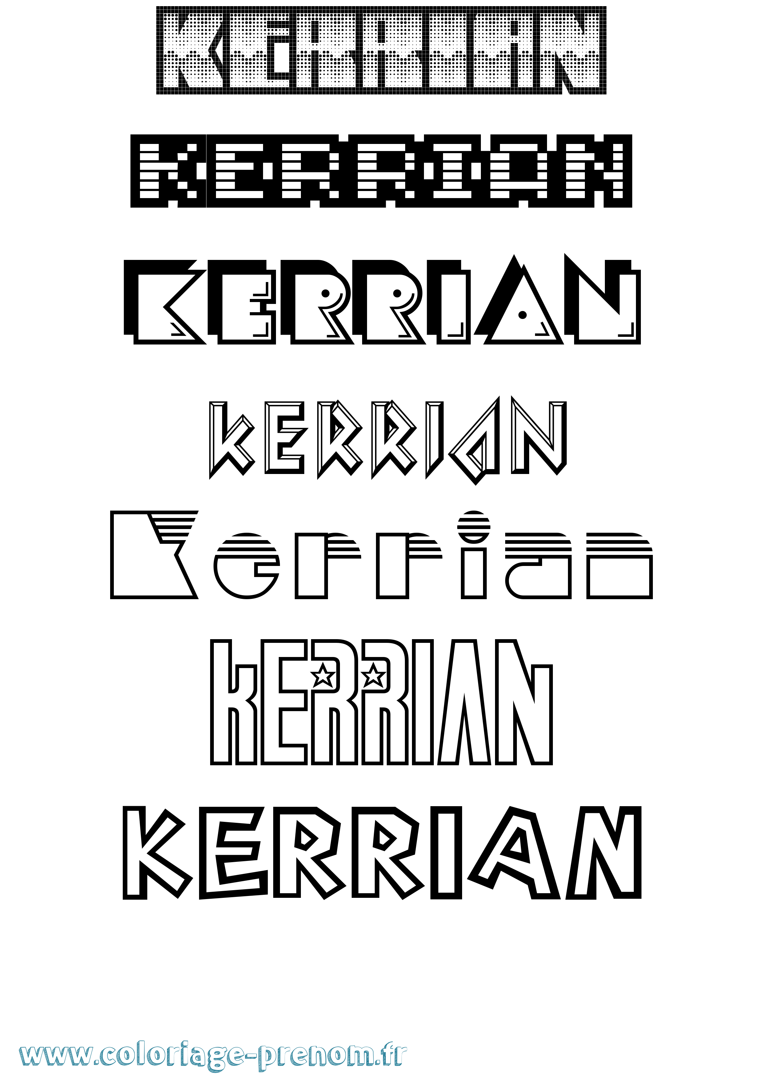 Coloriage Kerrian Jeux Vidéos Coloriage prénom Kerrian Jeux Vidéos