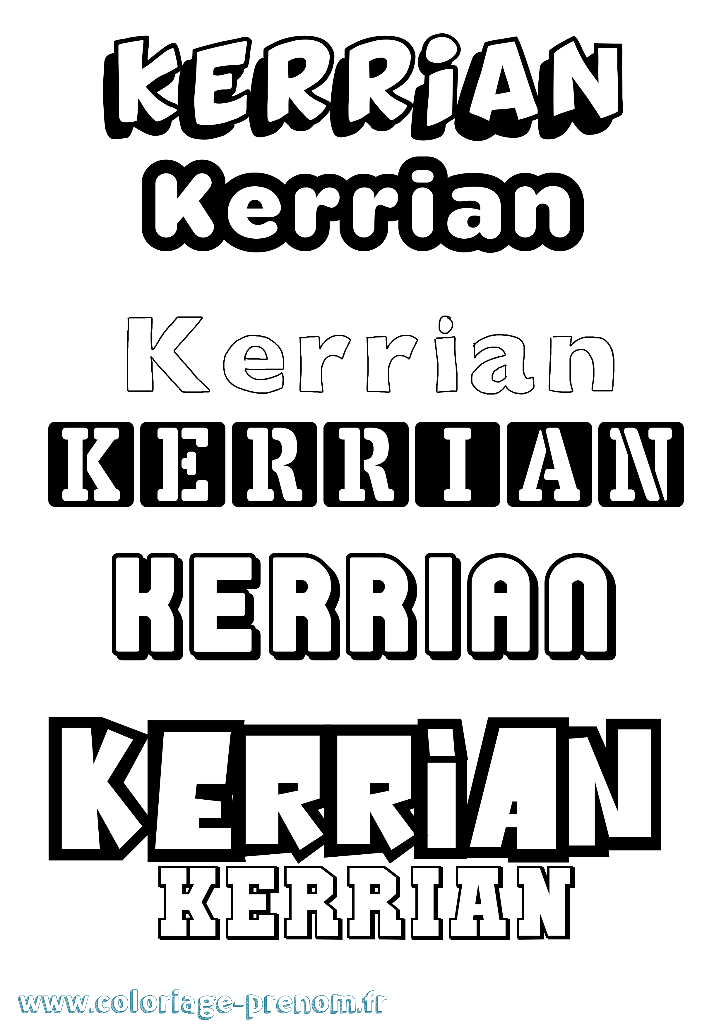 Coloriage Kerrian Simple Coloriage prénom Kerrian Simple