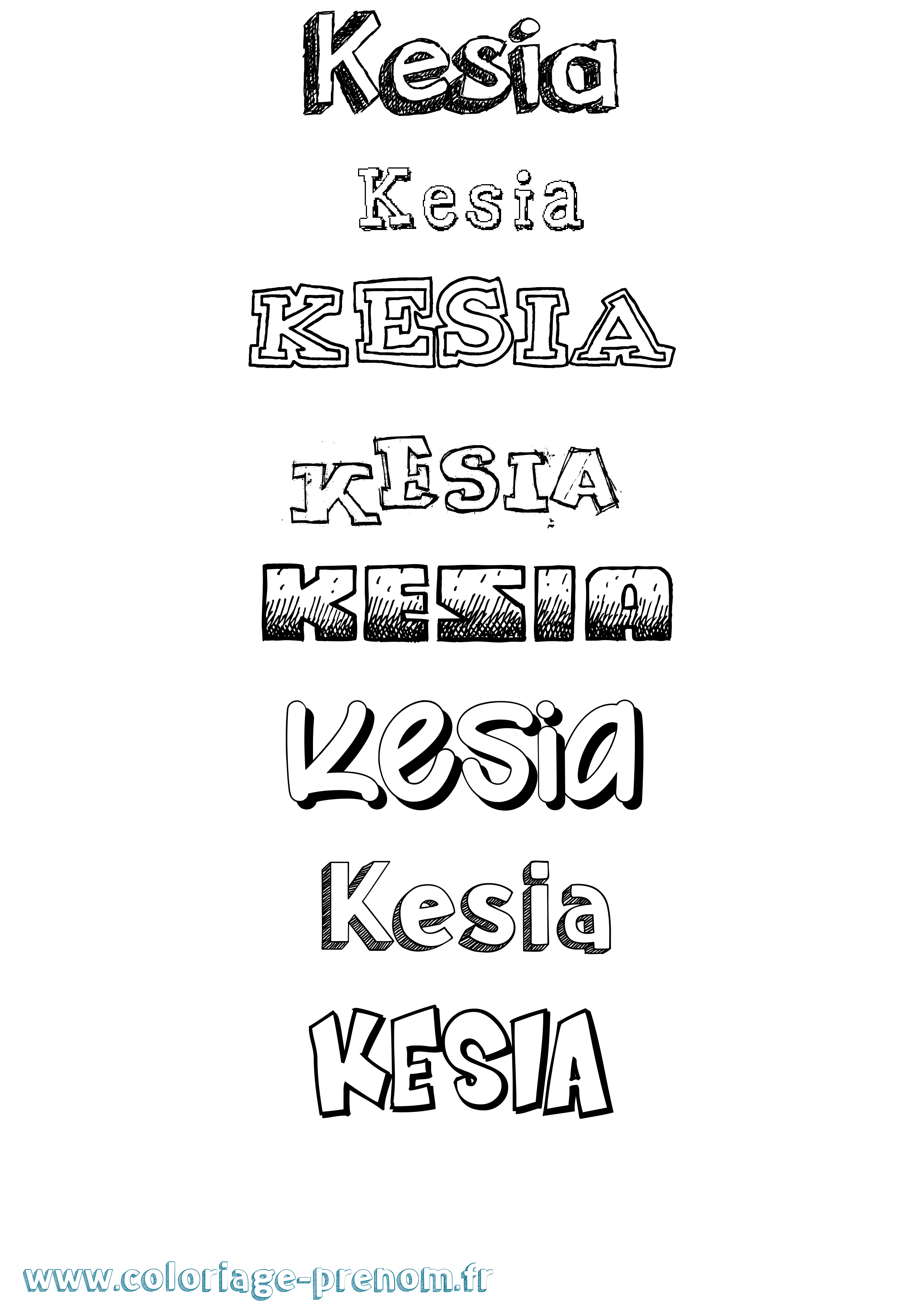 Coloriage prénom Kesia Dessiné