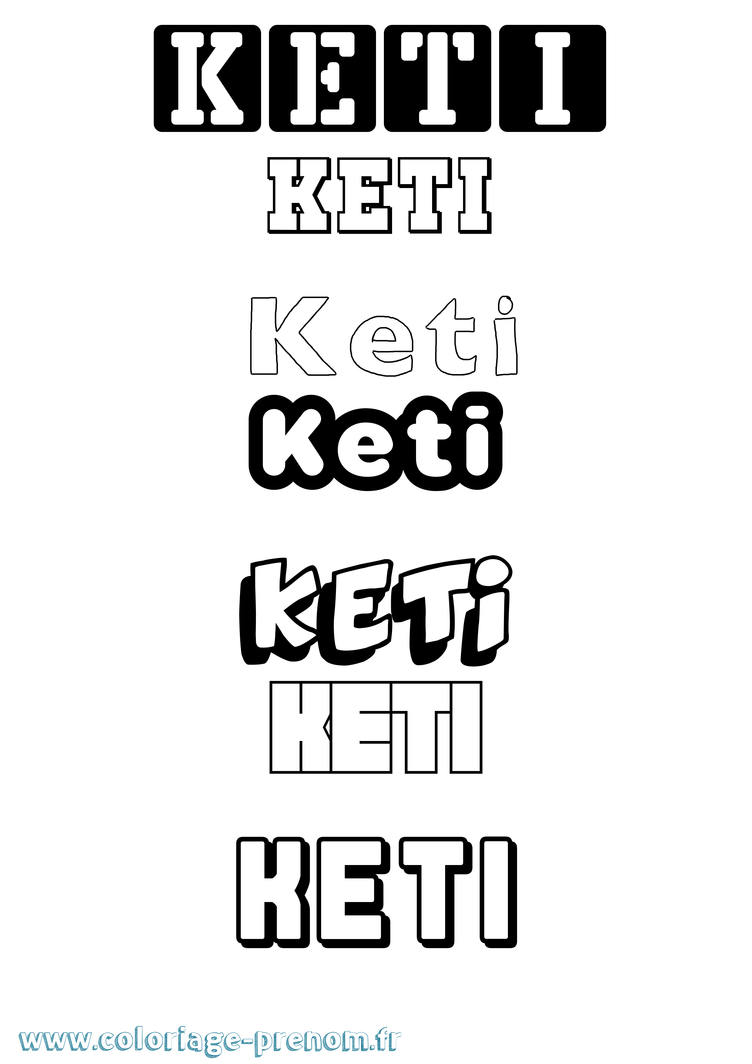 Coloriage prénom Keti Simple