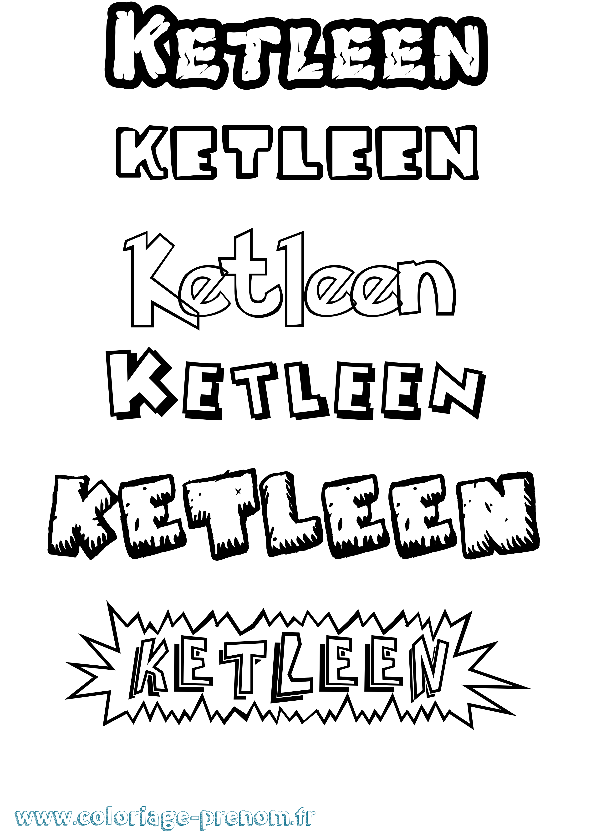 Coloriage prénom Ketleen Dessin Animé