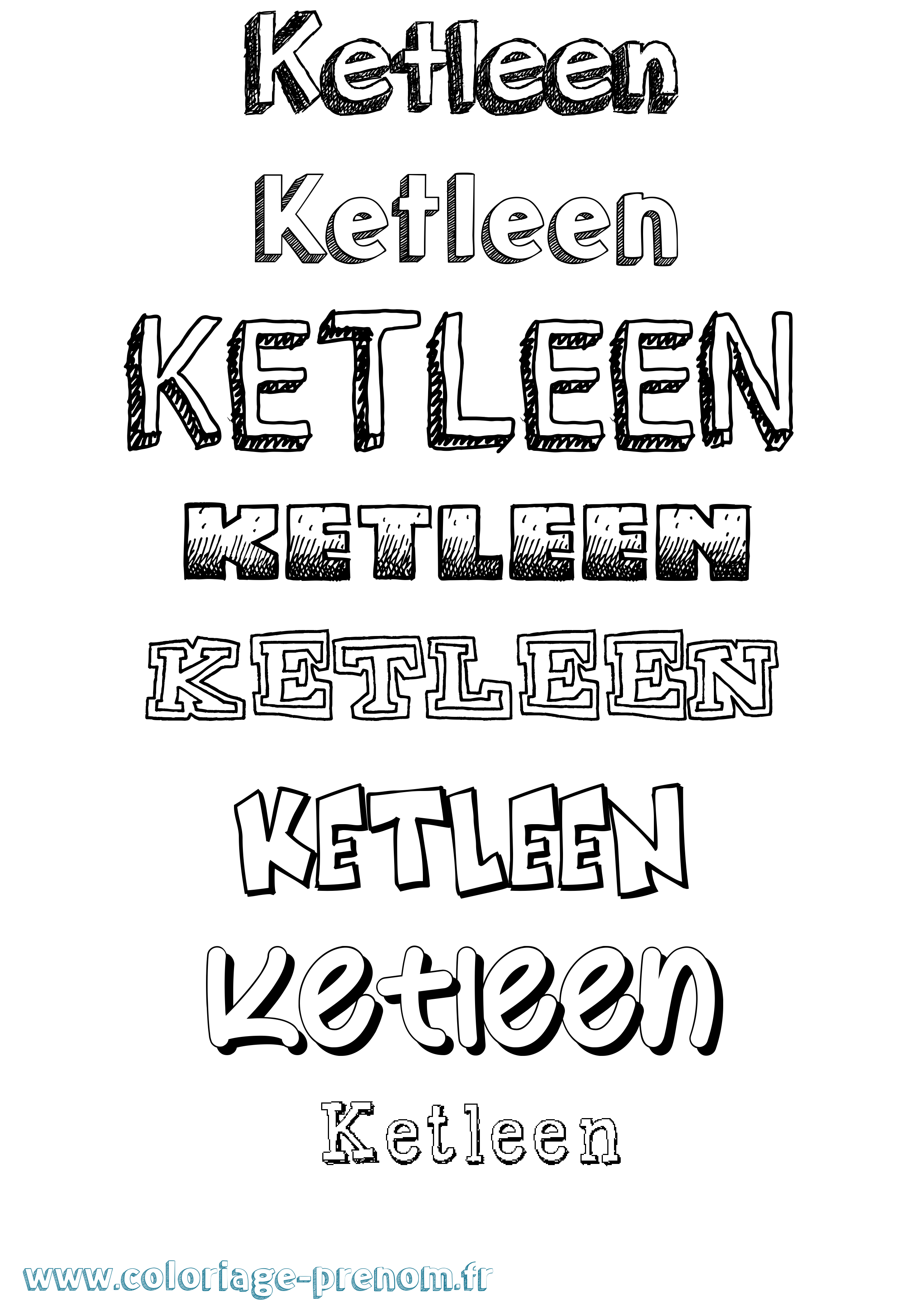 Coloriage prénom Ketleen Dessiné