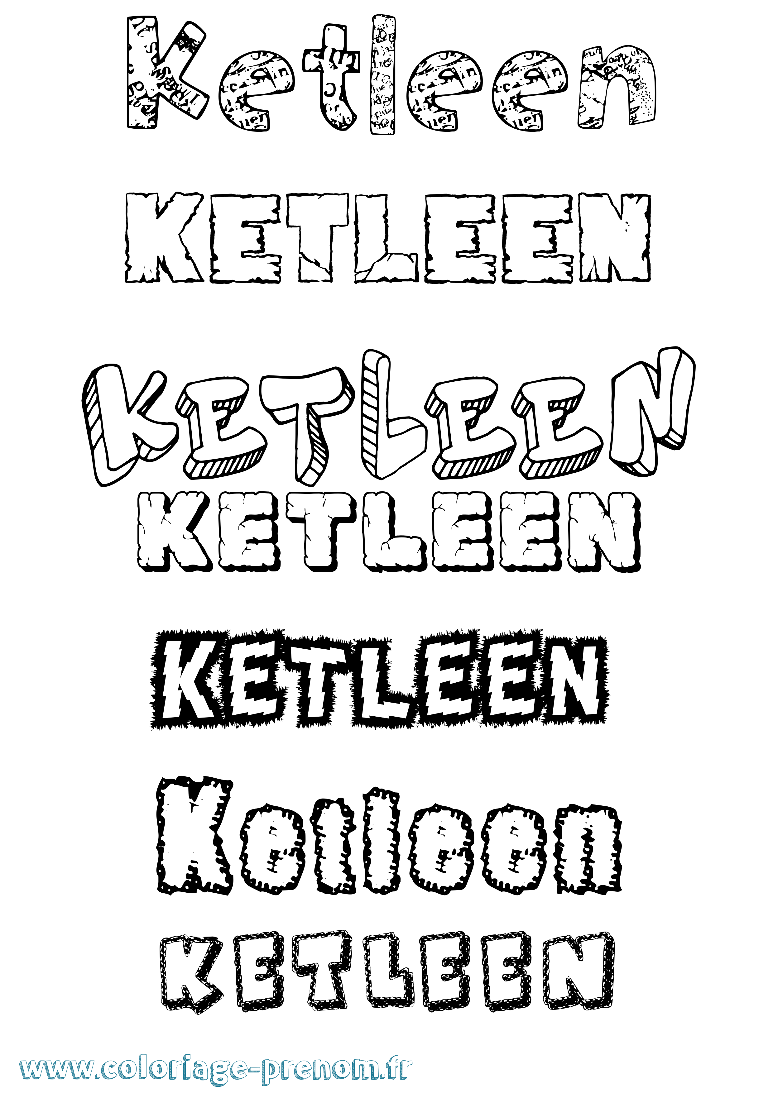 Coloriage prénom Ketleen Destructuré