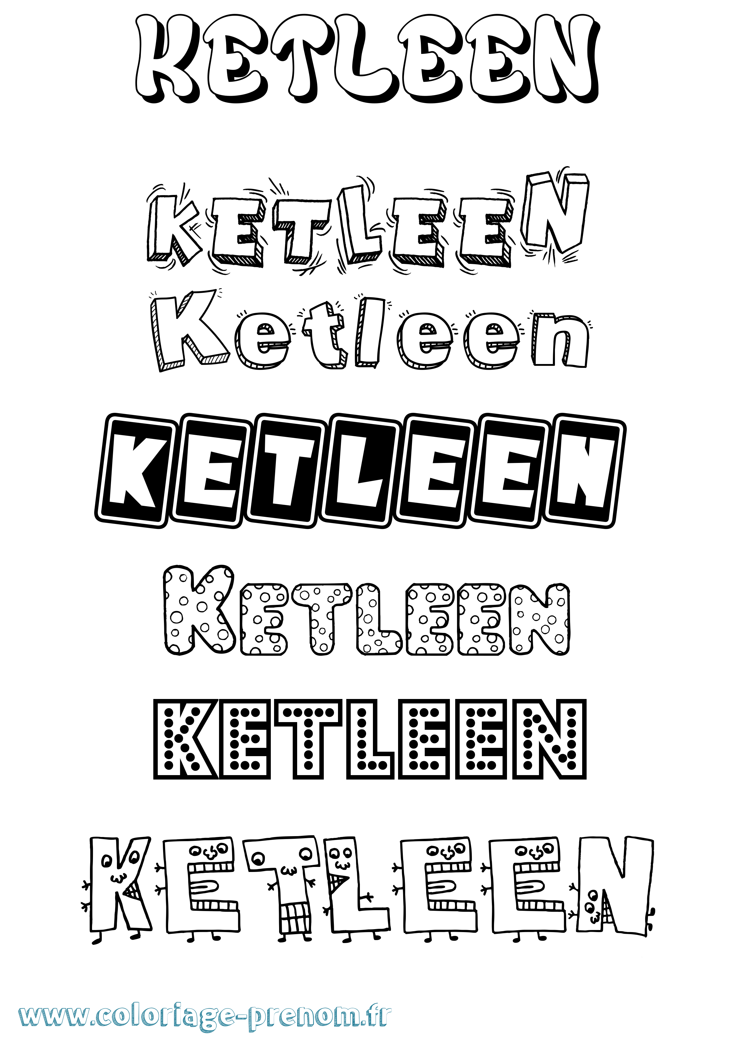 Coloriage prénom Ketleen Fun