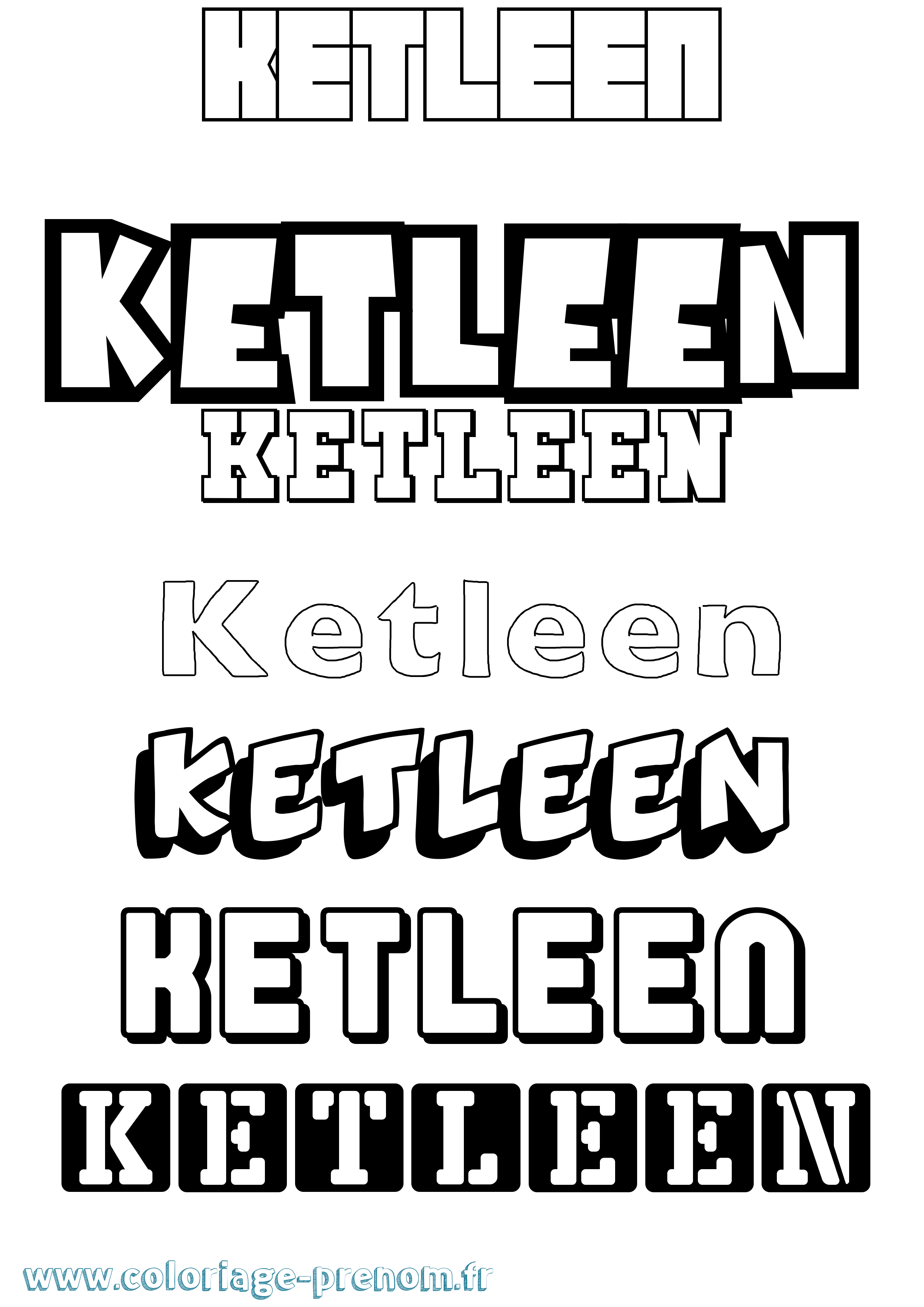 Coloriage prénom Ketleen Simple