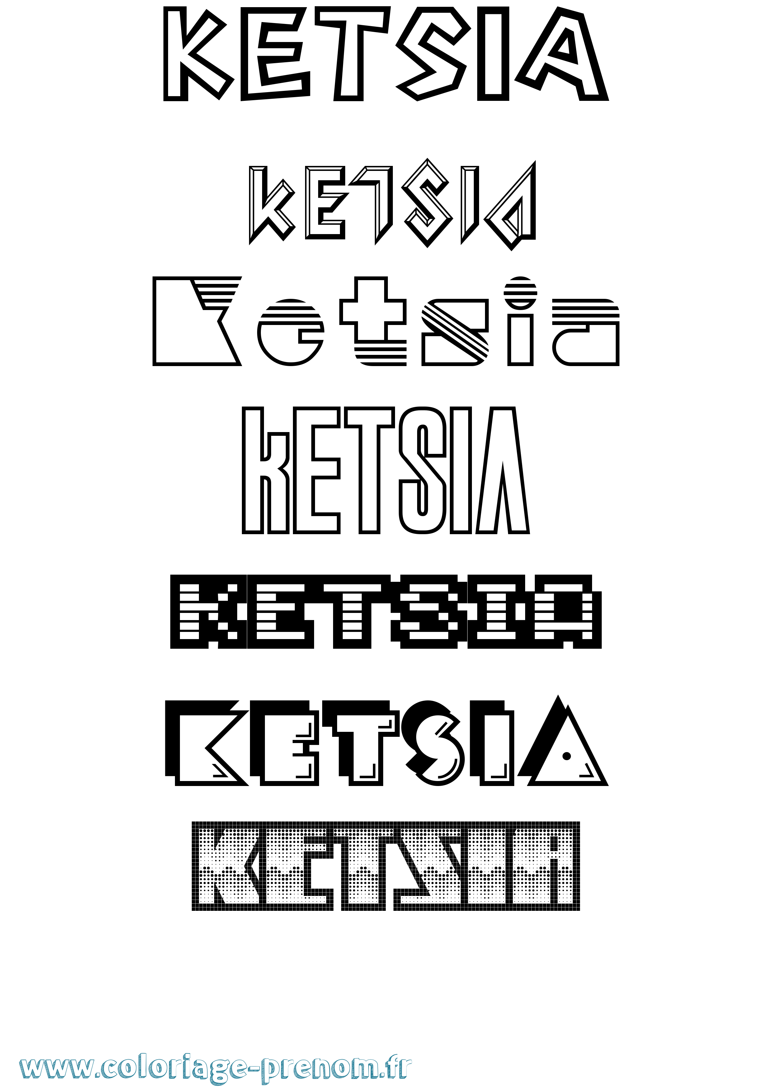 Coloriage prénom Ketsia Jeux Vidéos