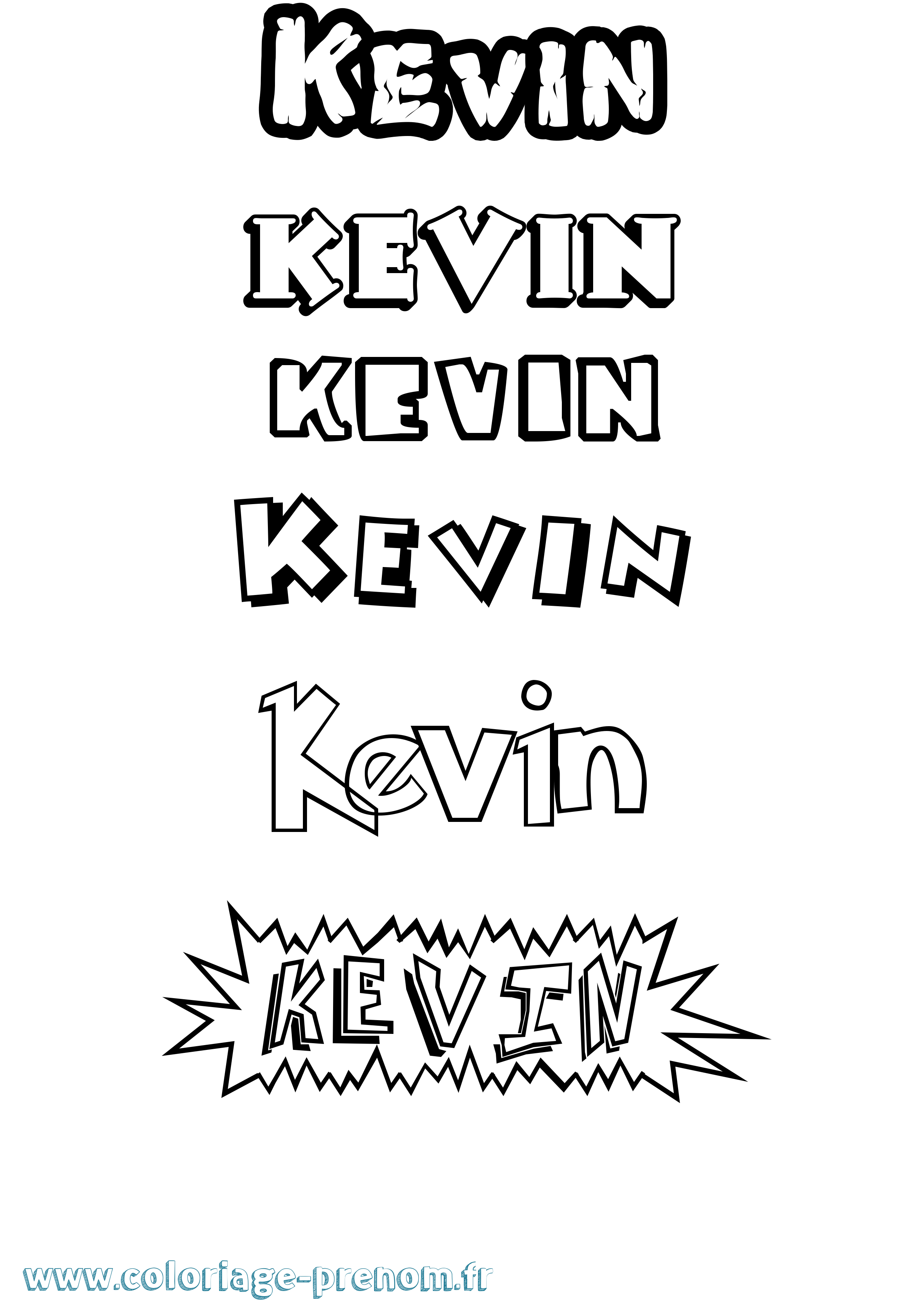 Coloriage prénom Kevin Dessin Animé