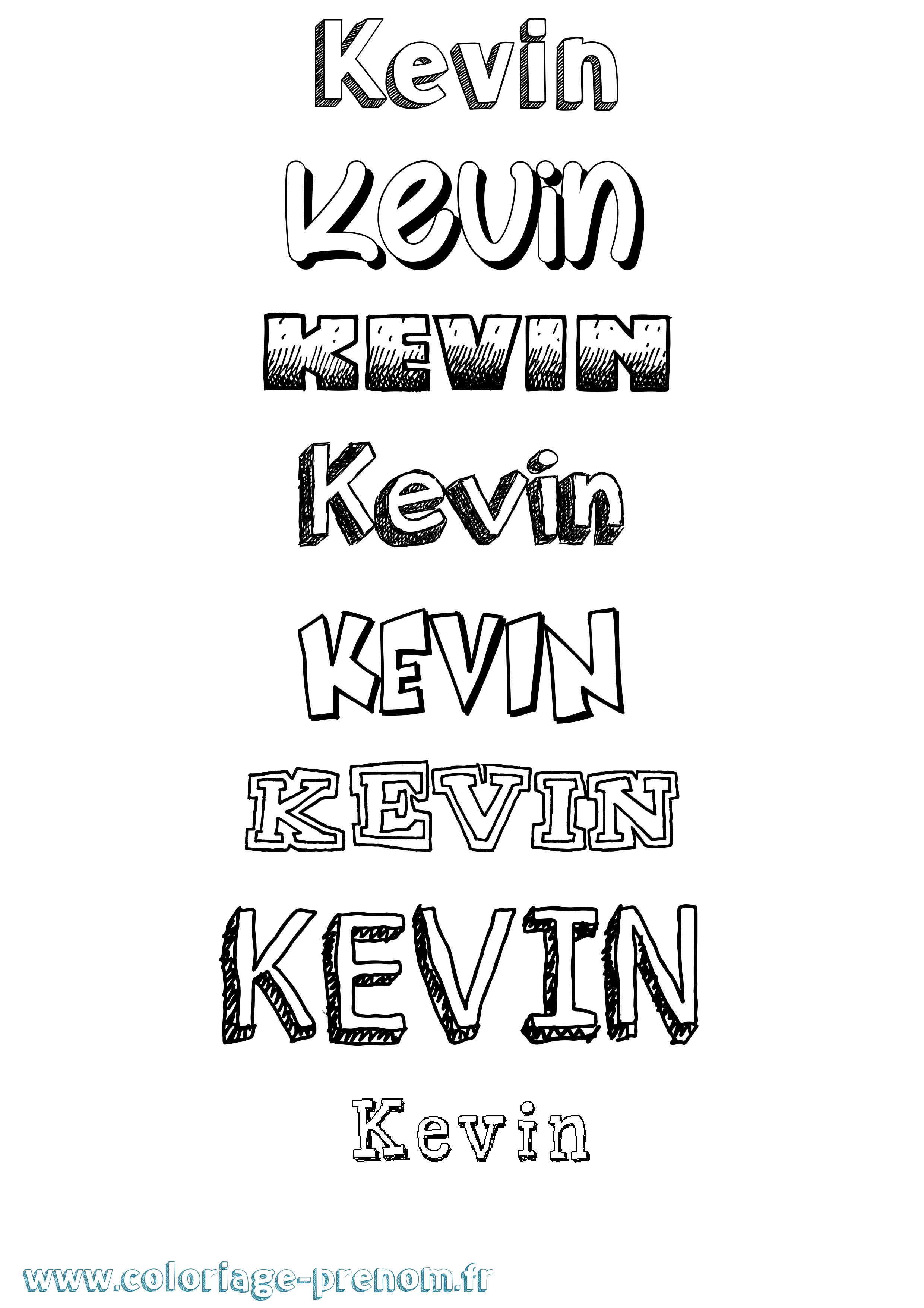 Coloriage prénom Kevin Dessiné