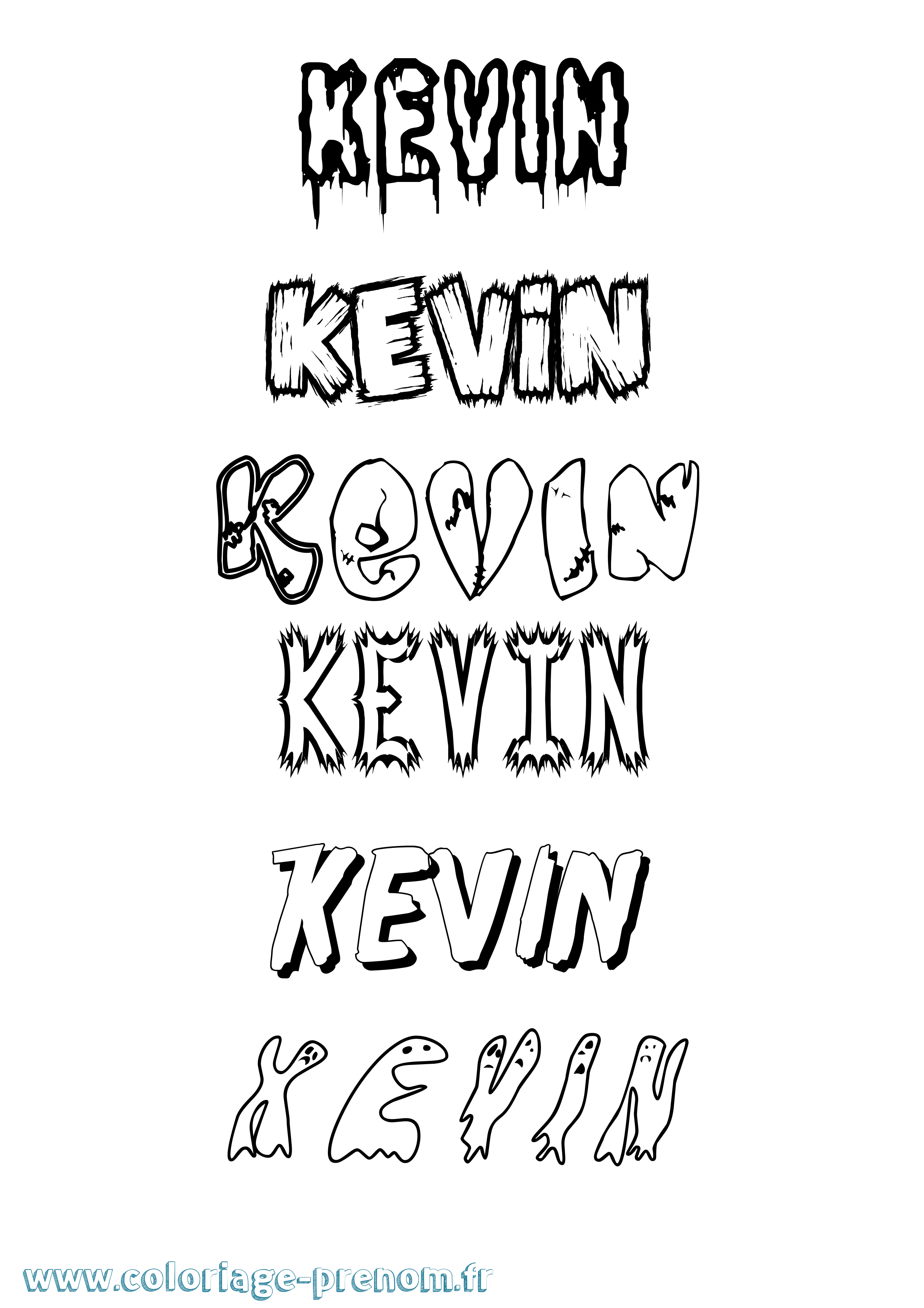 Coloriage prénom Kevin Frisson