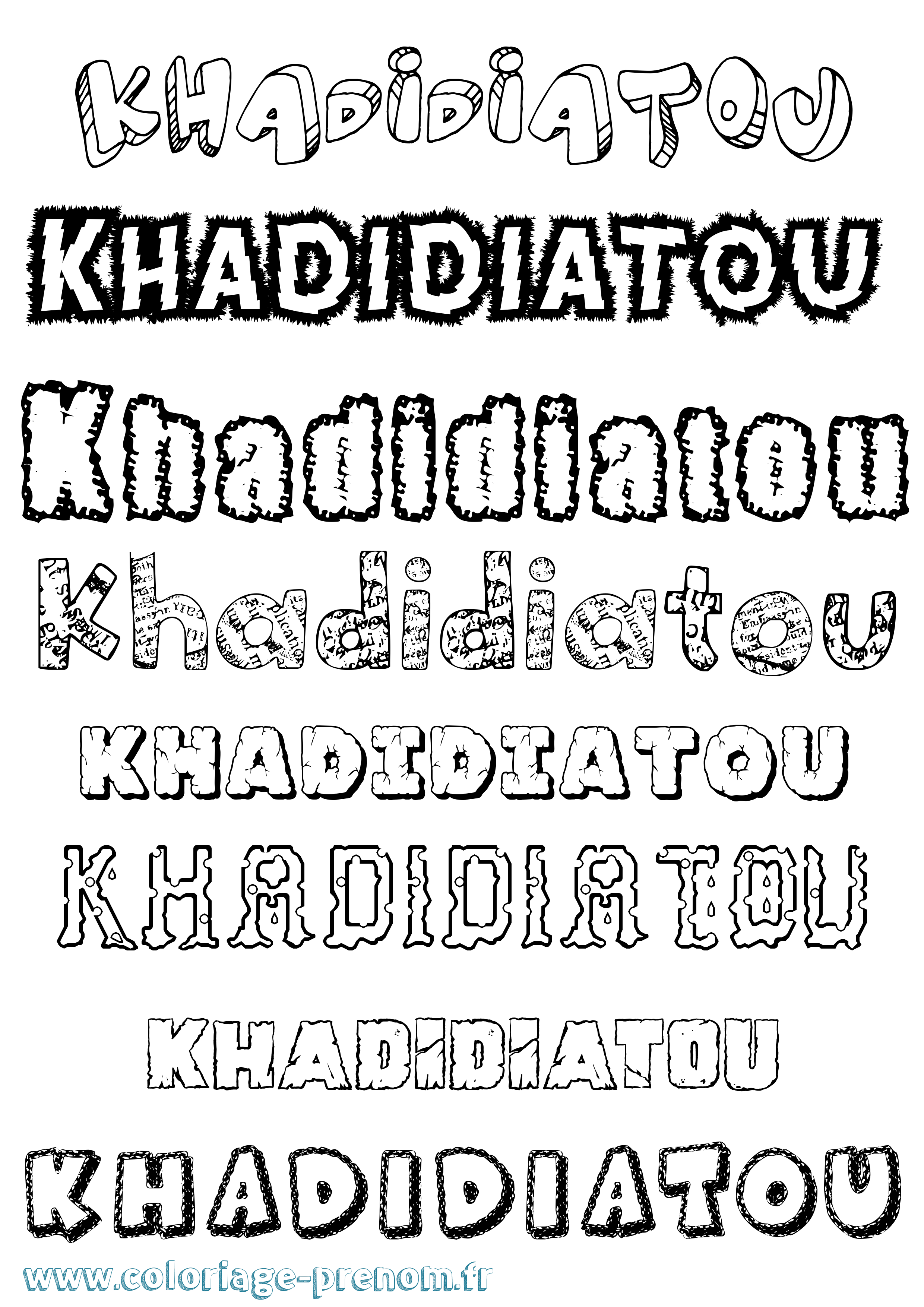 Coloriage Khadidiatou Destructuré Coloriage prénom Khadidiatou Destructuré