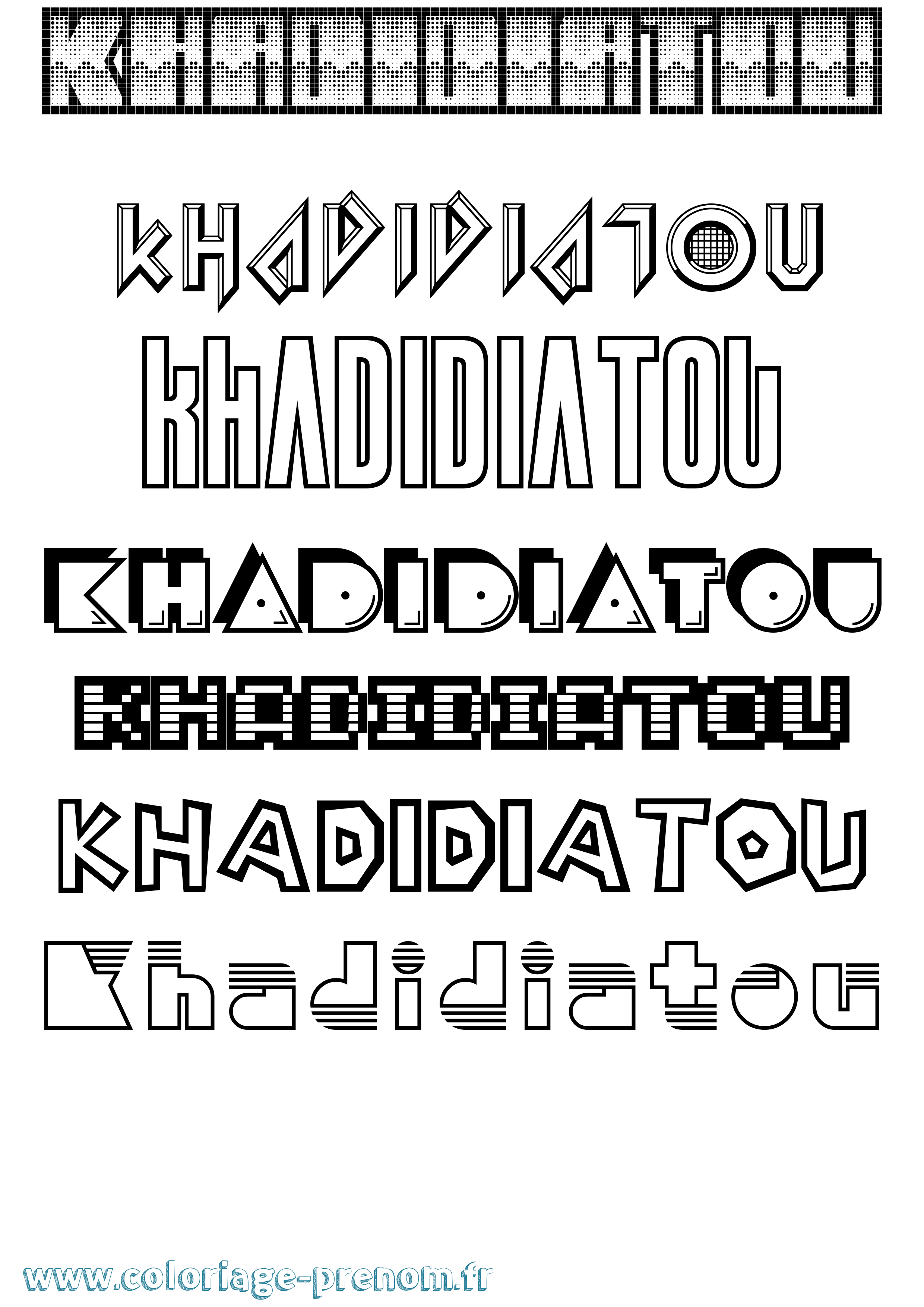Coloriage Khadidiatou Jeux Vidéos Coloriage prénom Khadidiatou Jeux Vidéos