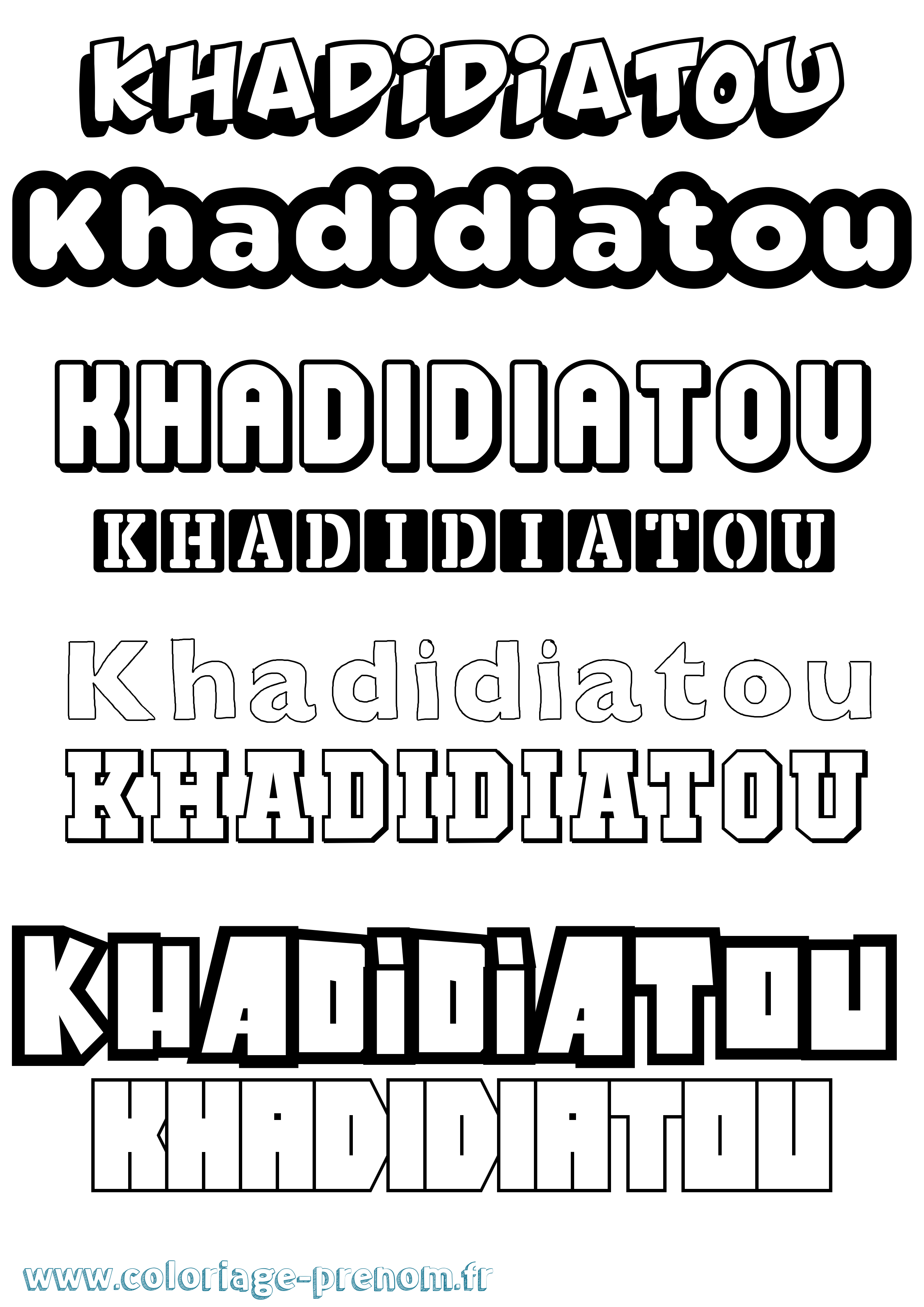 Coloriage Khadidiatou Simple Coloriage prénom Khadidiatou Simple