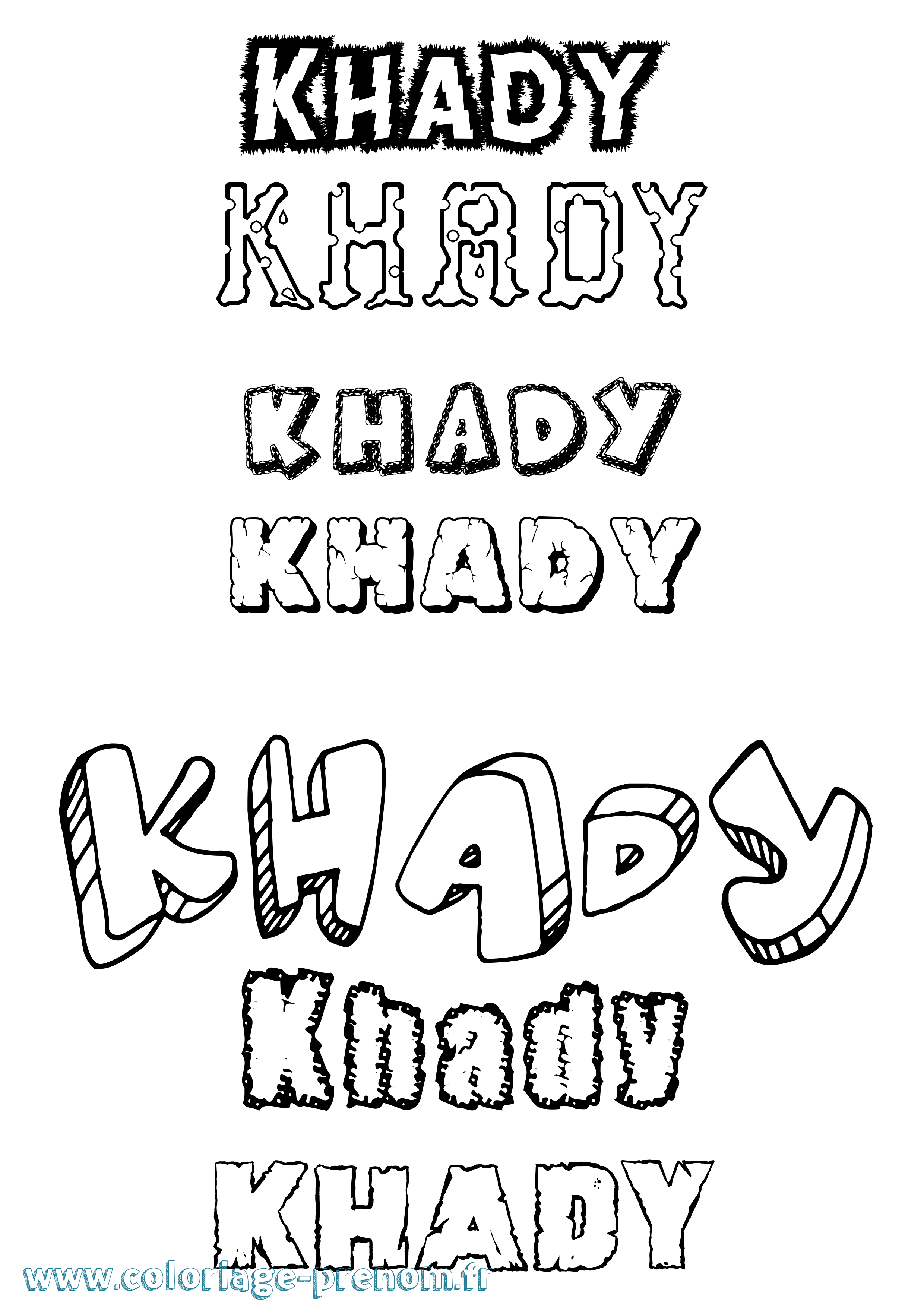 Coloriage prénom Khady