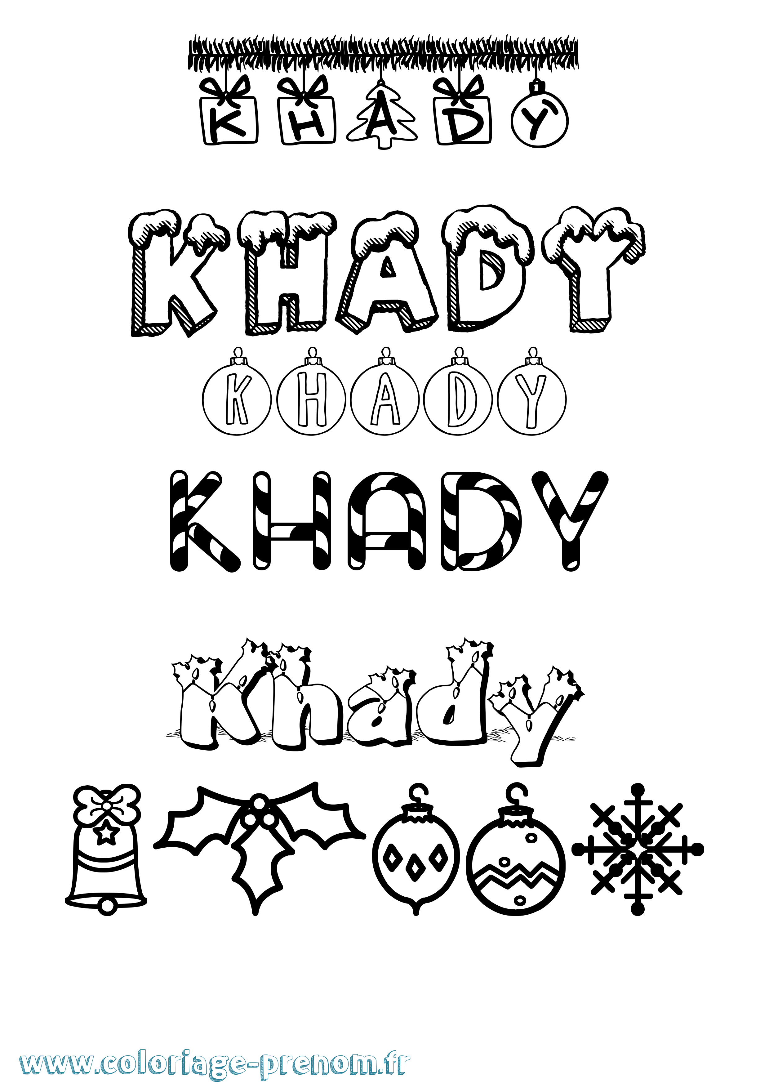 Coloriage prénom Khady