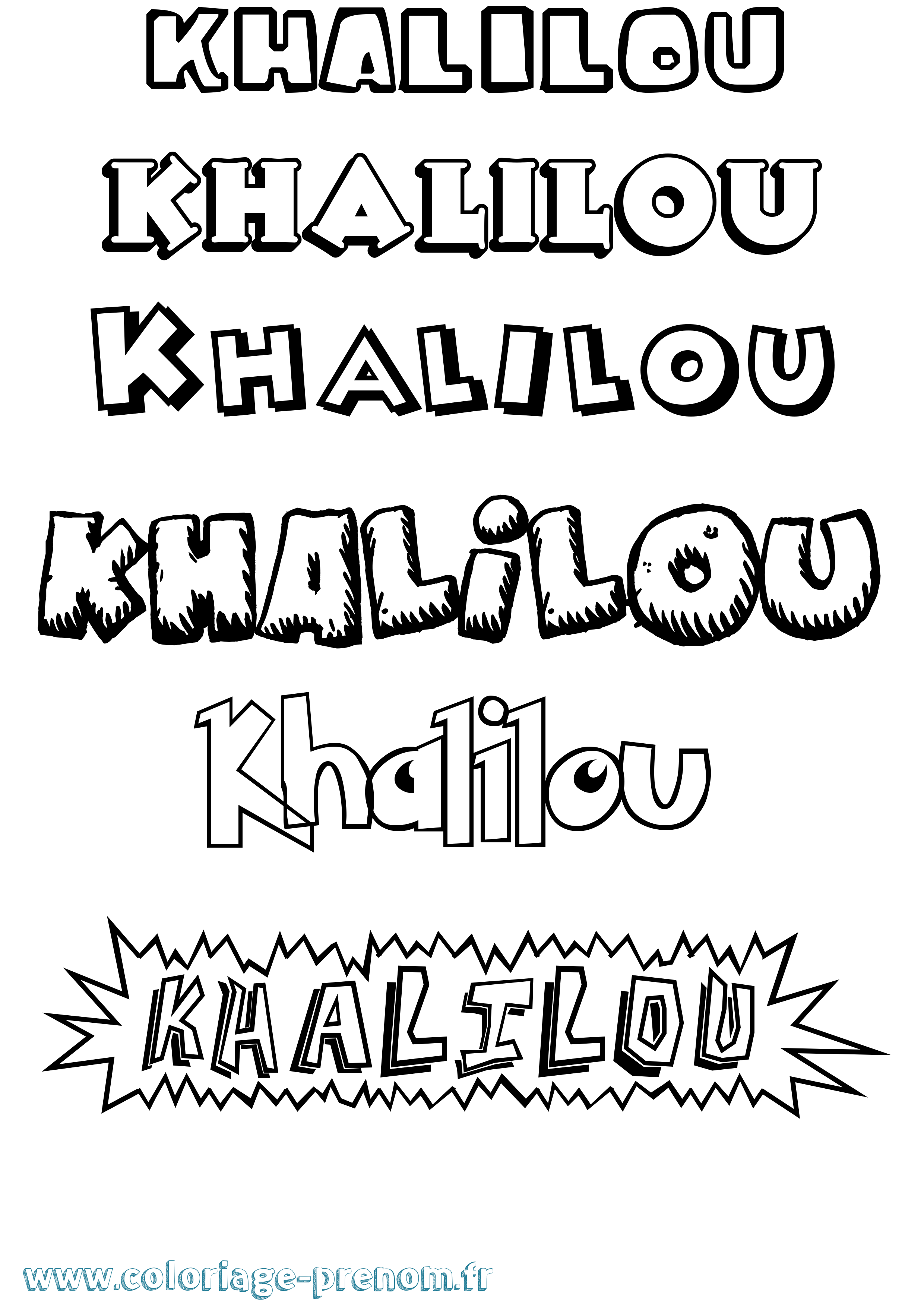 Coloriage prénom Khalilou Dessin Animé