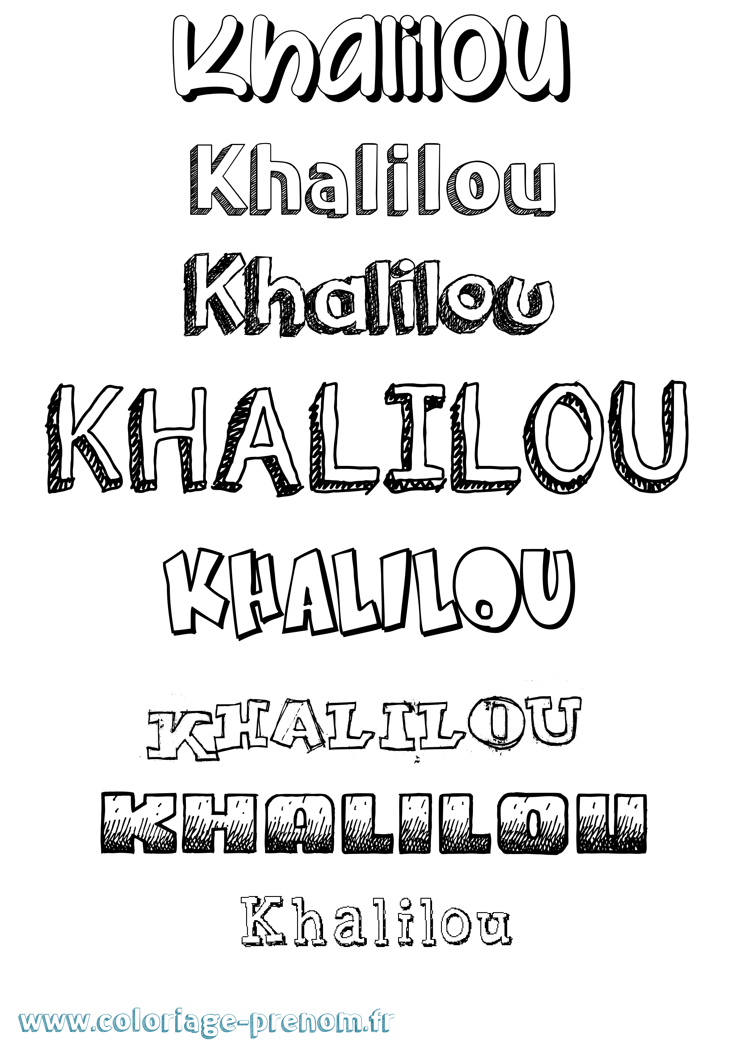 Coloriage prénom Khalilou Dessiné