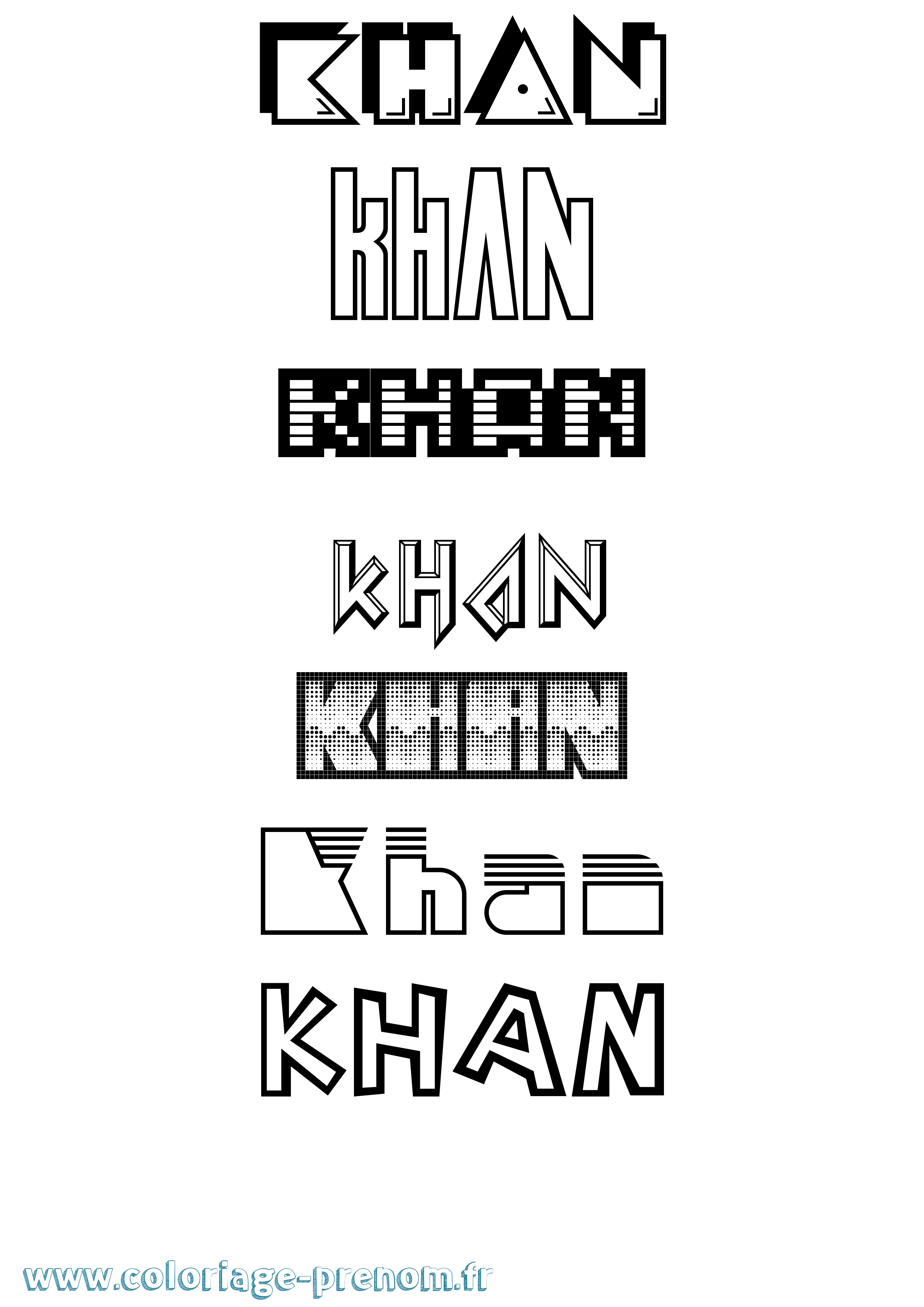Coloriage Khan Jeux Vidéos Coloriage prénom Khan Jeux Vidéos