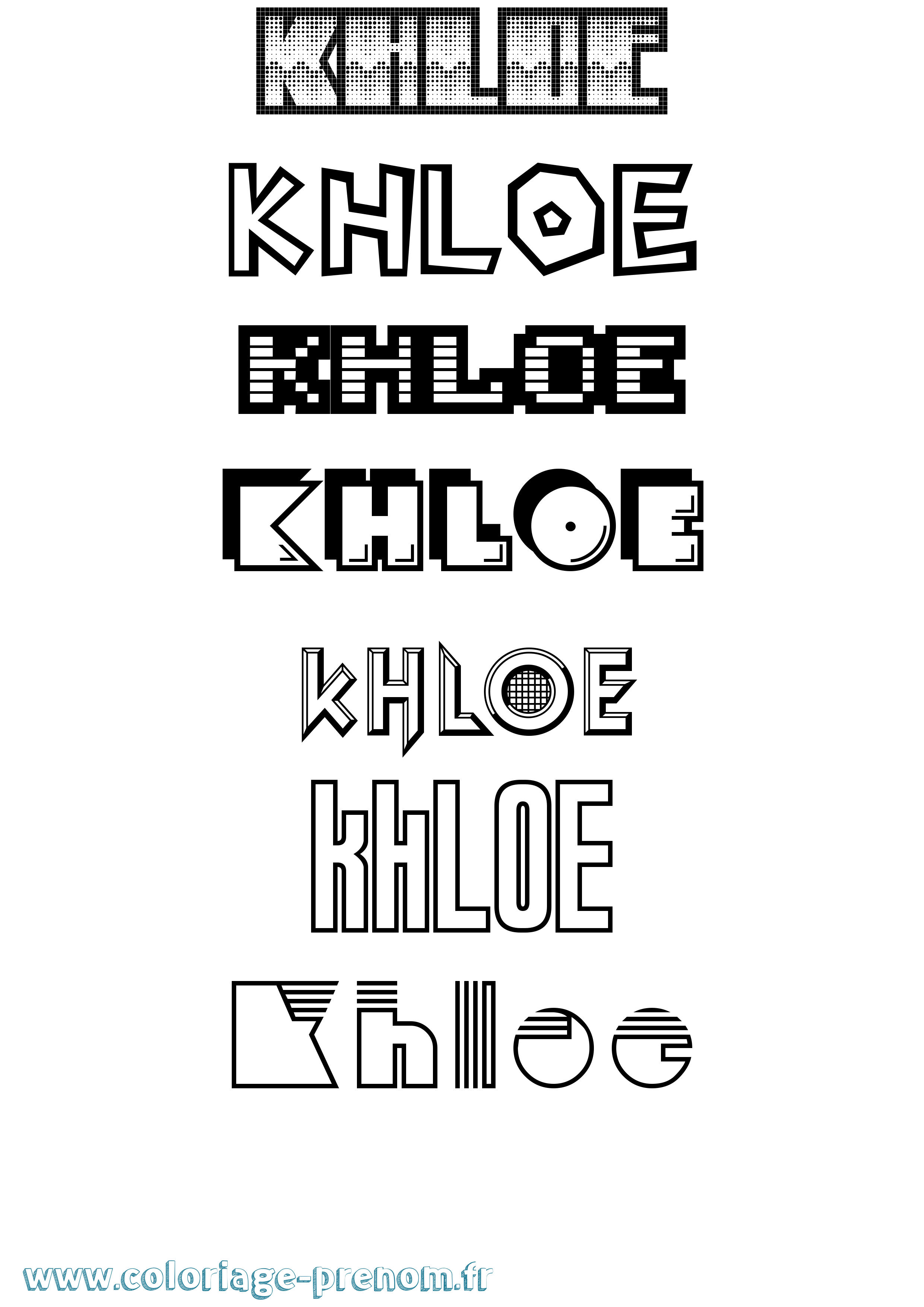 Coloriage Khloe Jeux Vidéos Coloriage prénom Khloe Jeux Vidéos