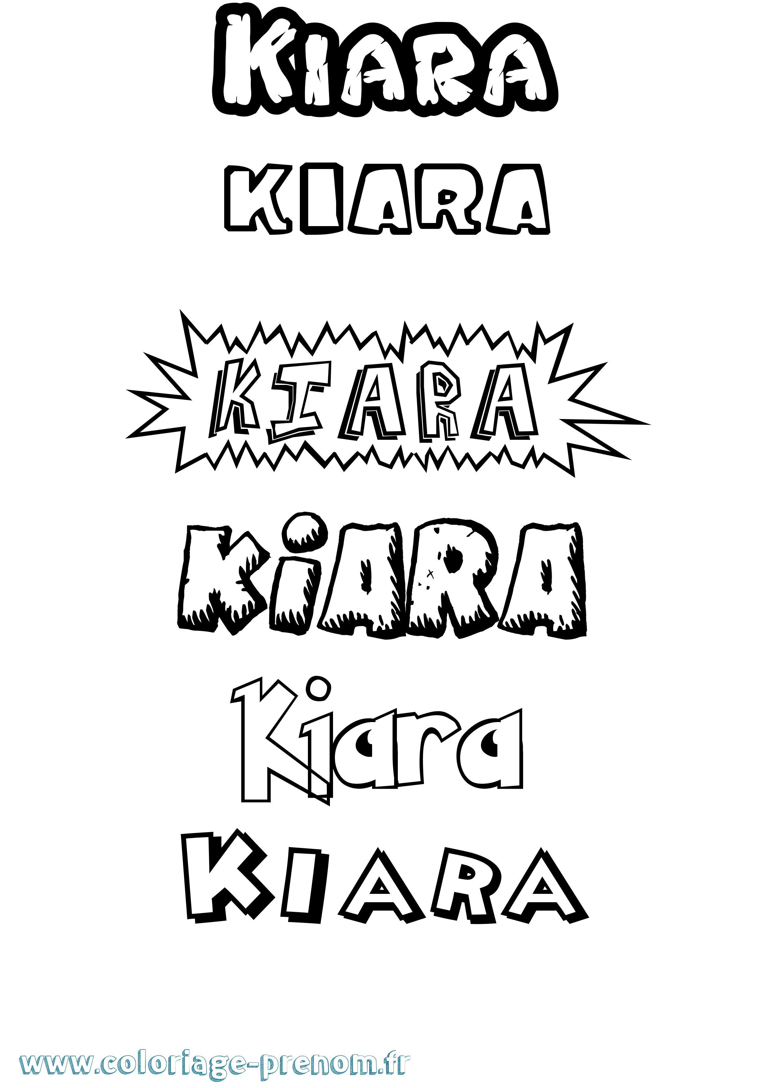 Coloriage Kiara Coloriage prénom Kiara