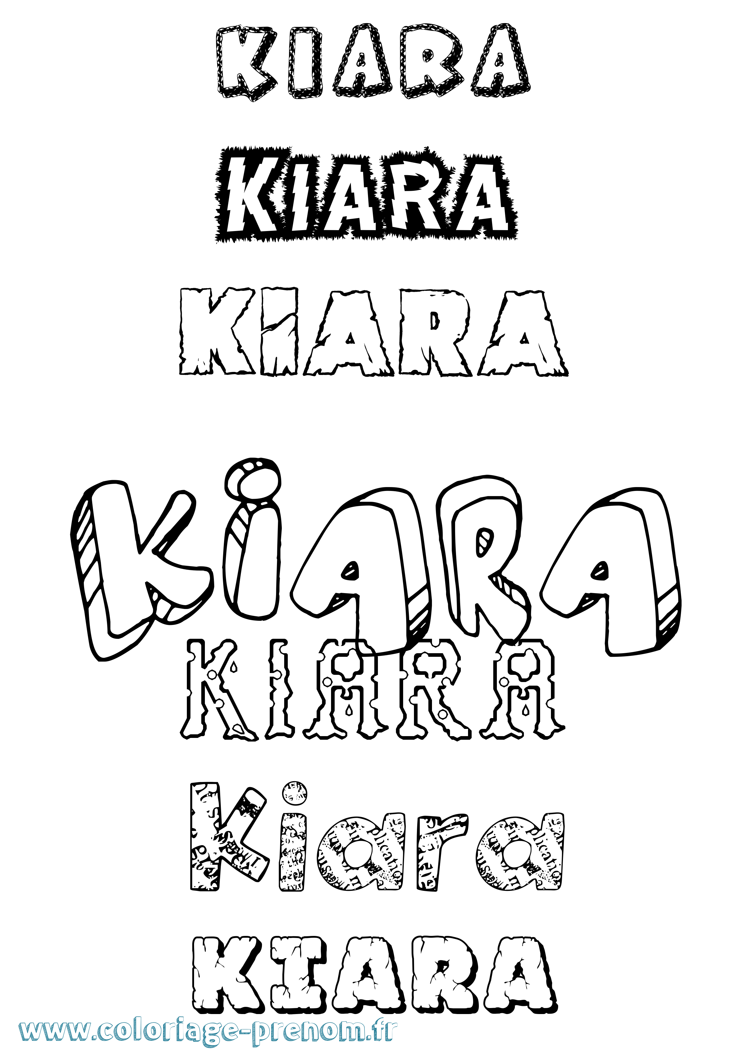 Coloriage Kiara Coloriage prénom Kiara
