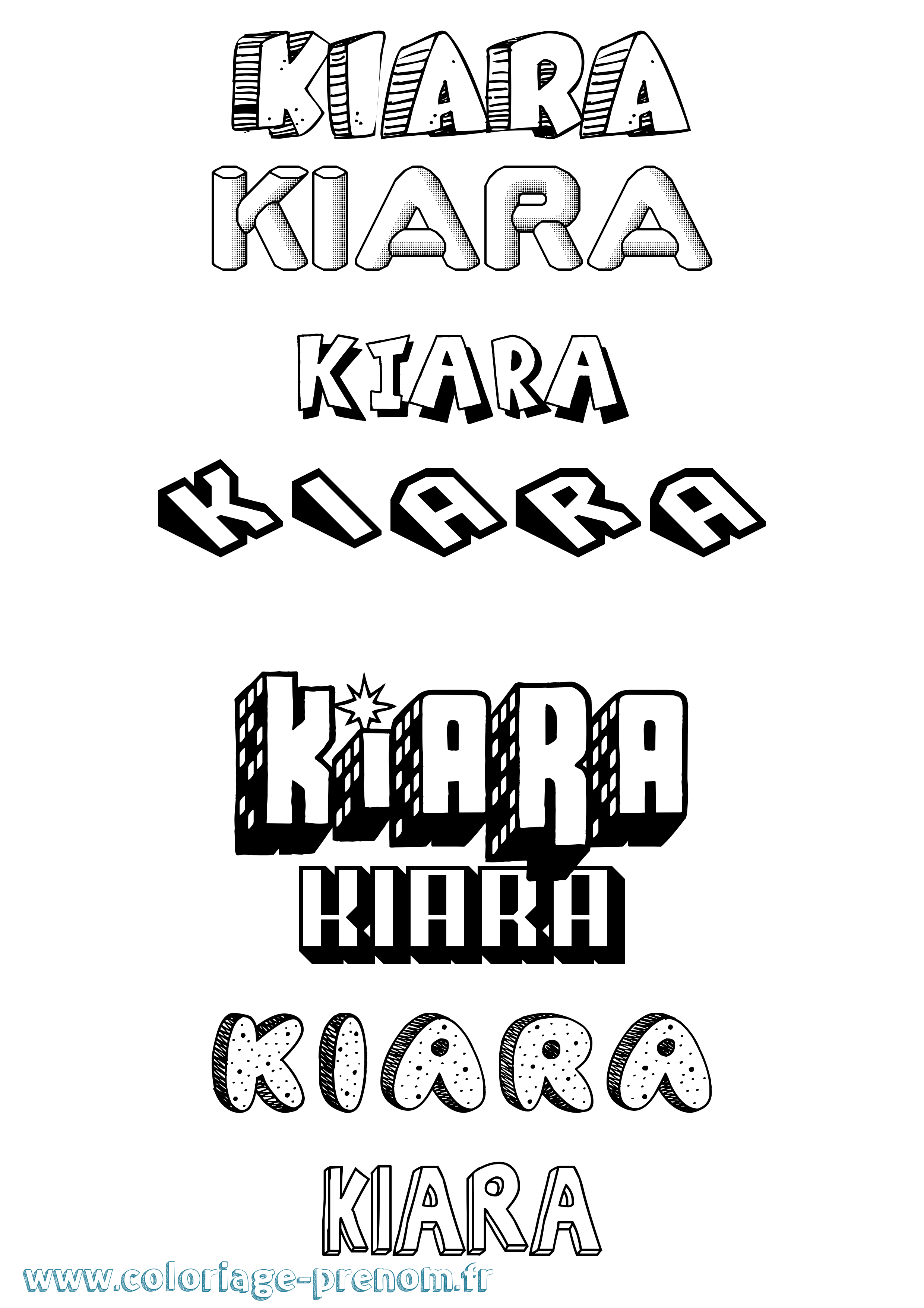 Coloriage Kiara Coloriage prénom Kiara