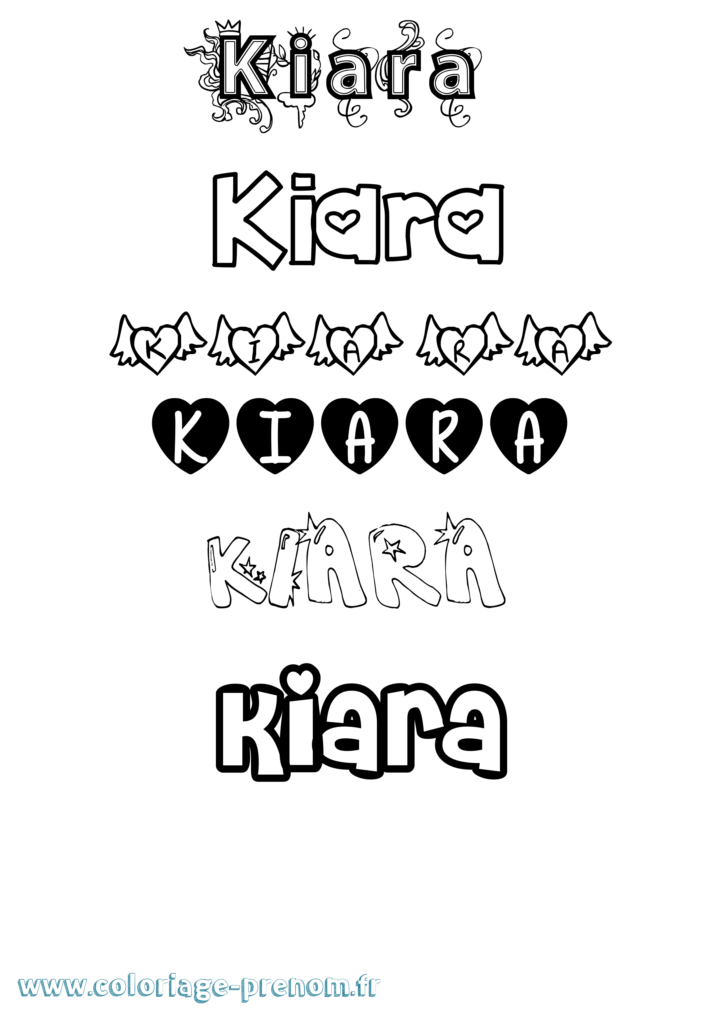 Coloriage Kiara Coloriage prénom Kiara