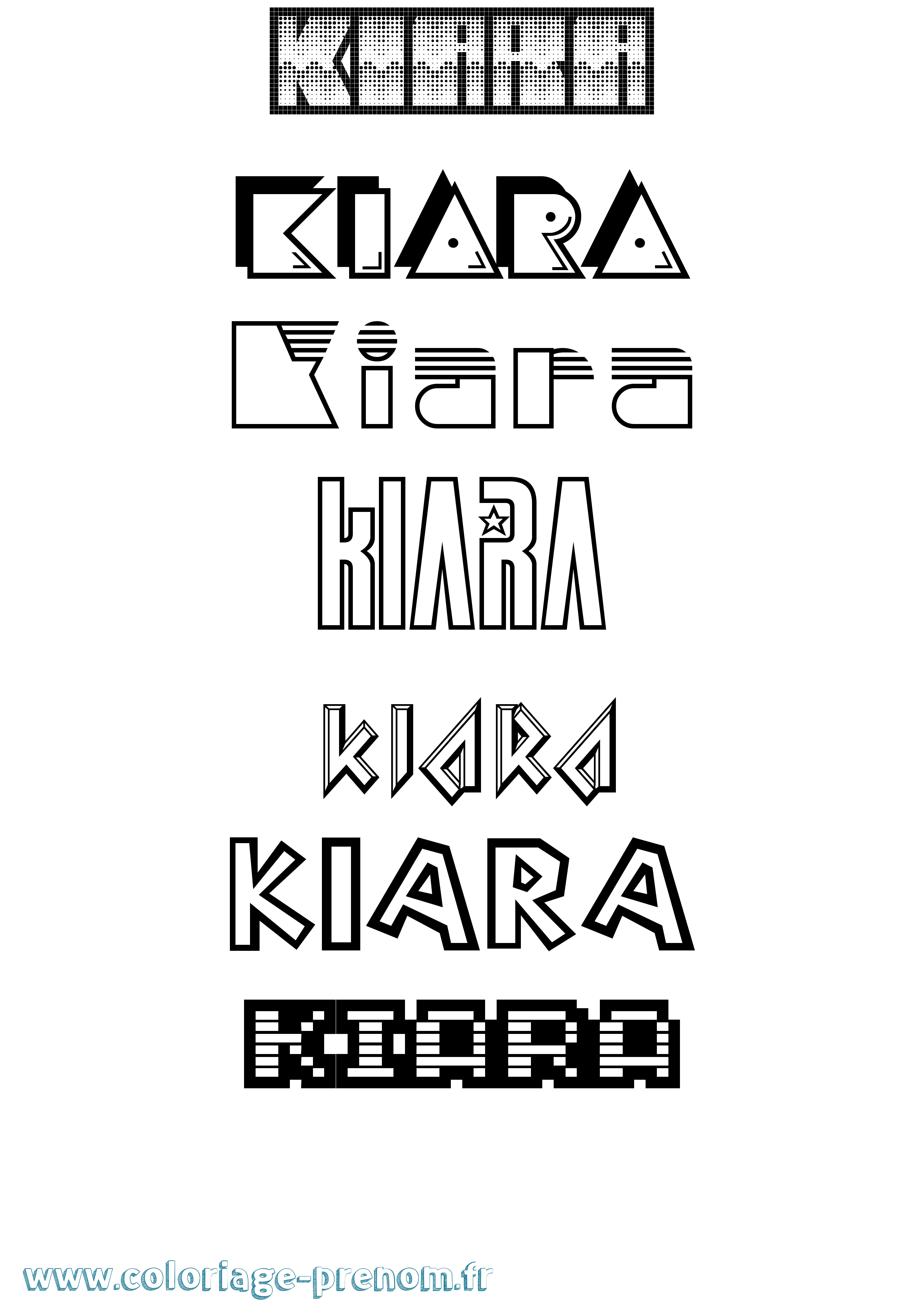 Coloriage prénom Kiara