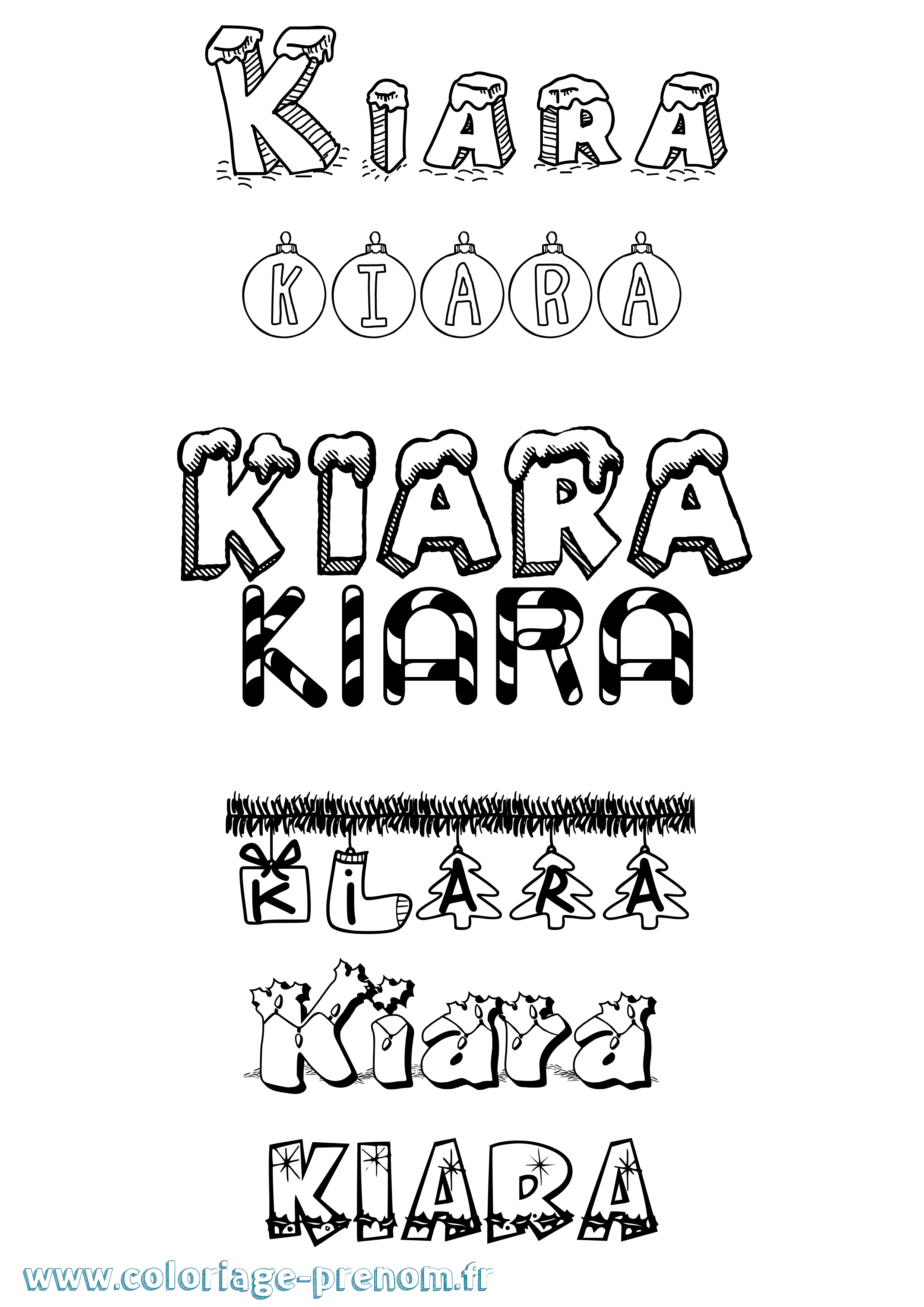 Coloriage Kiara Coloriage prénom Kiara