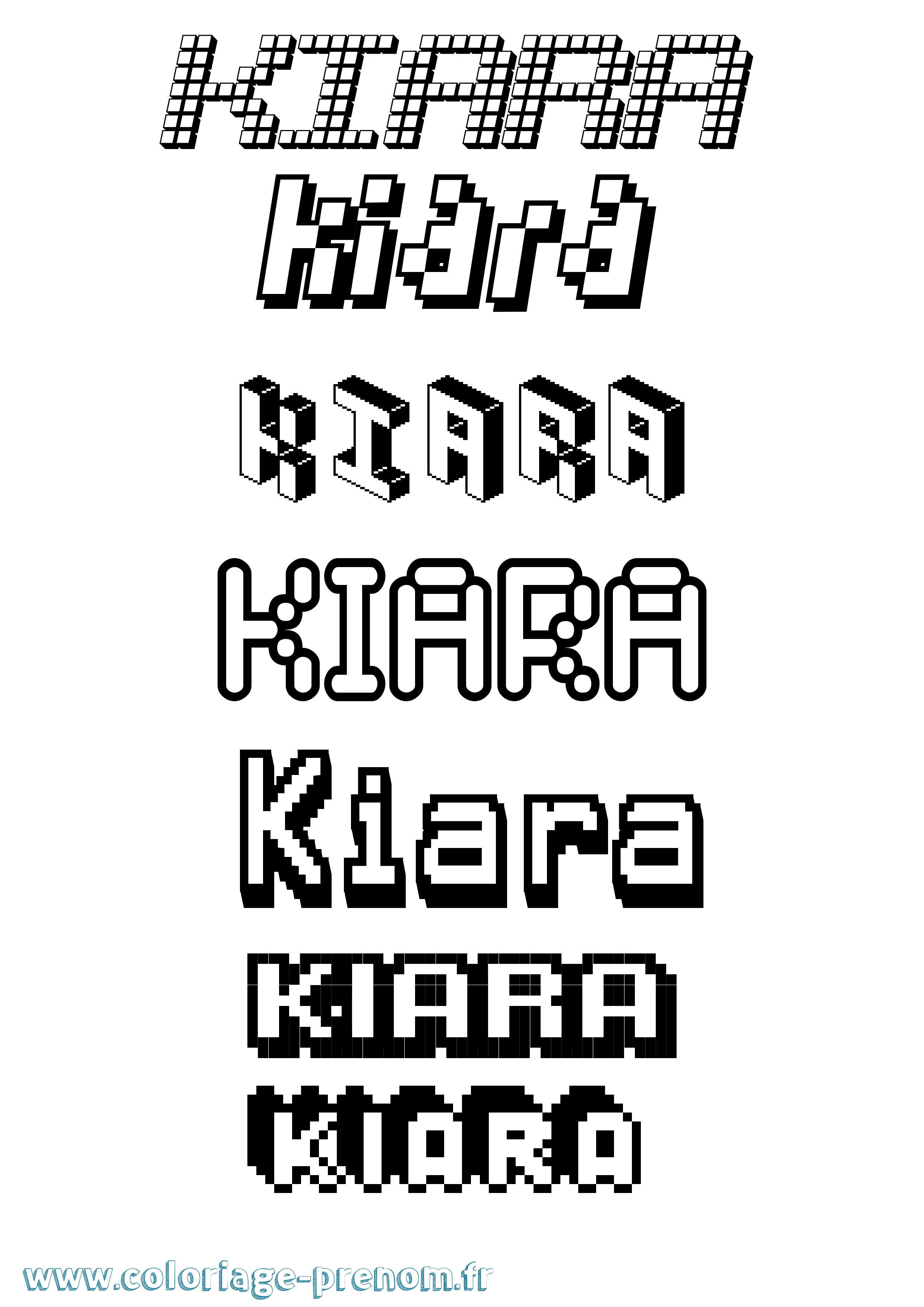 Coloriage Kiara Coloriage prénom Kiara
