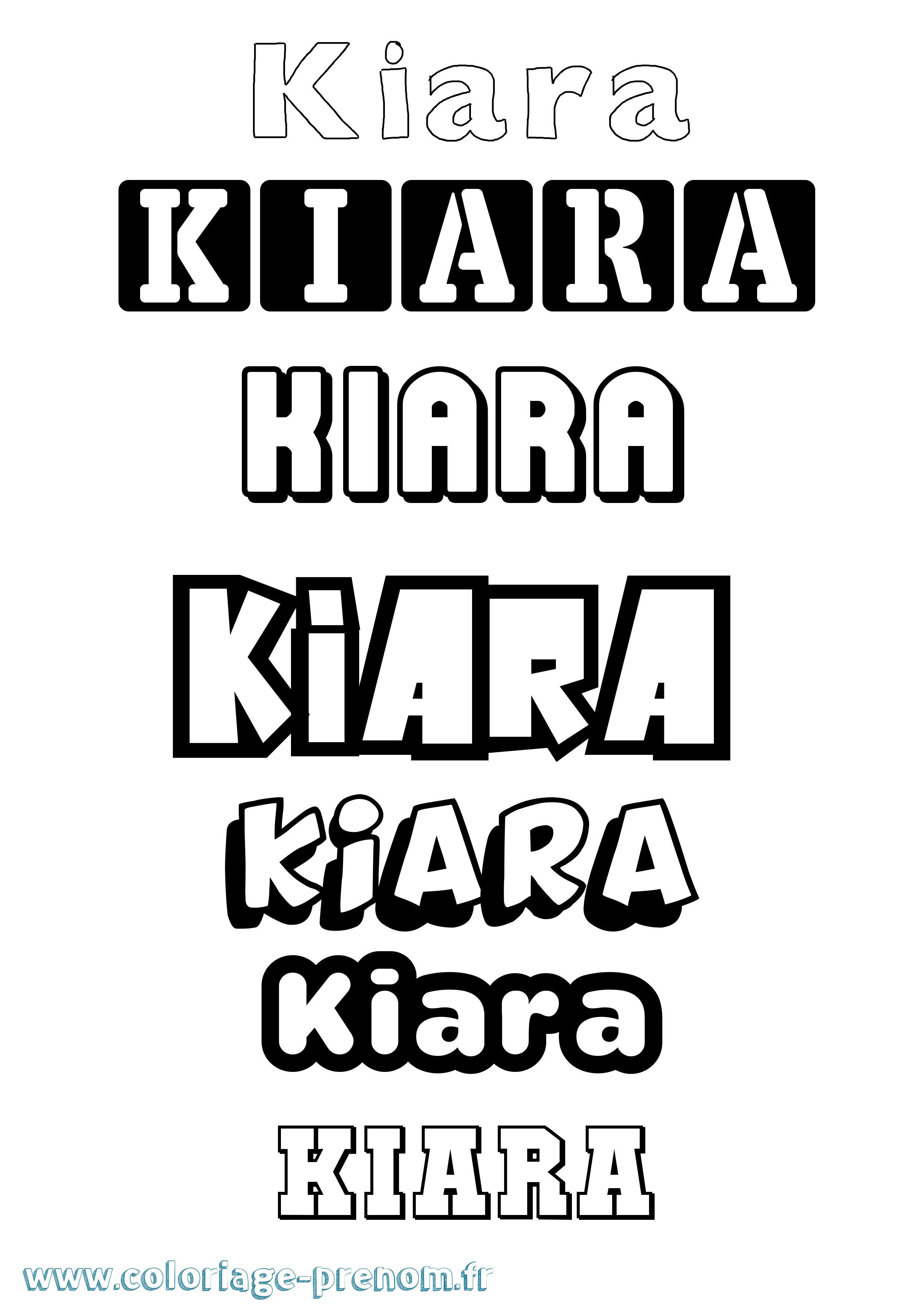 Coloriage prénom Kiara