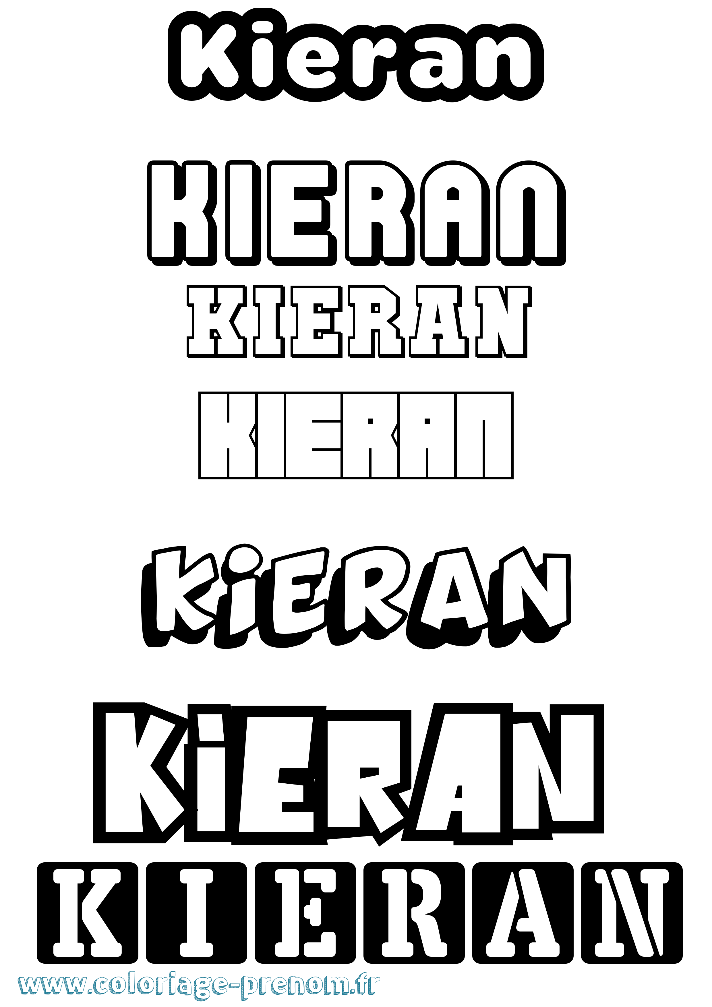 Coloriage prénom Kieran Simple