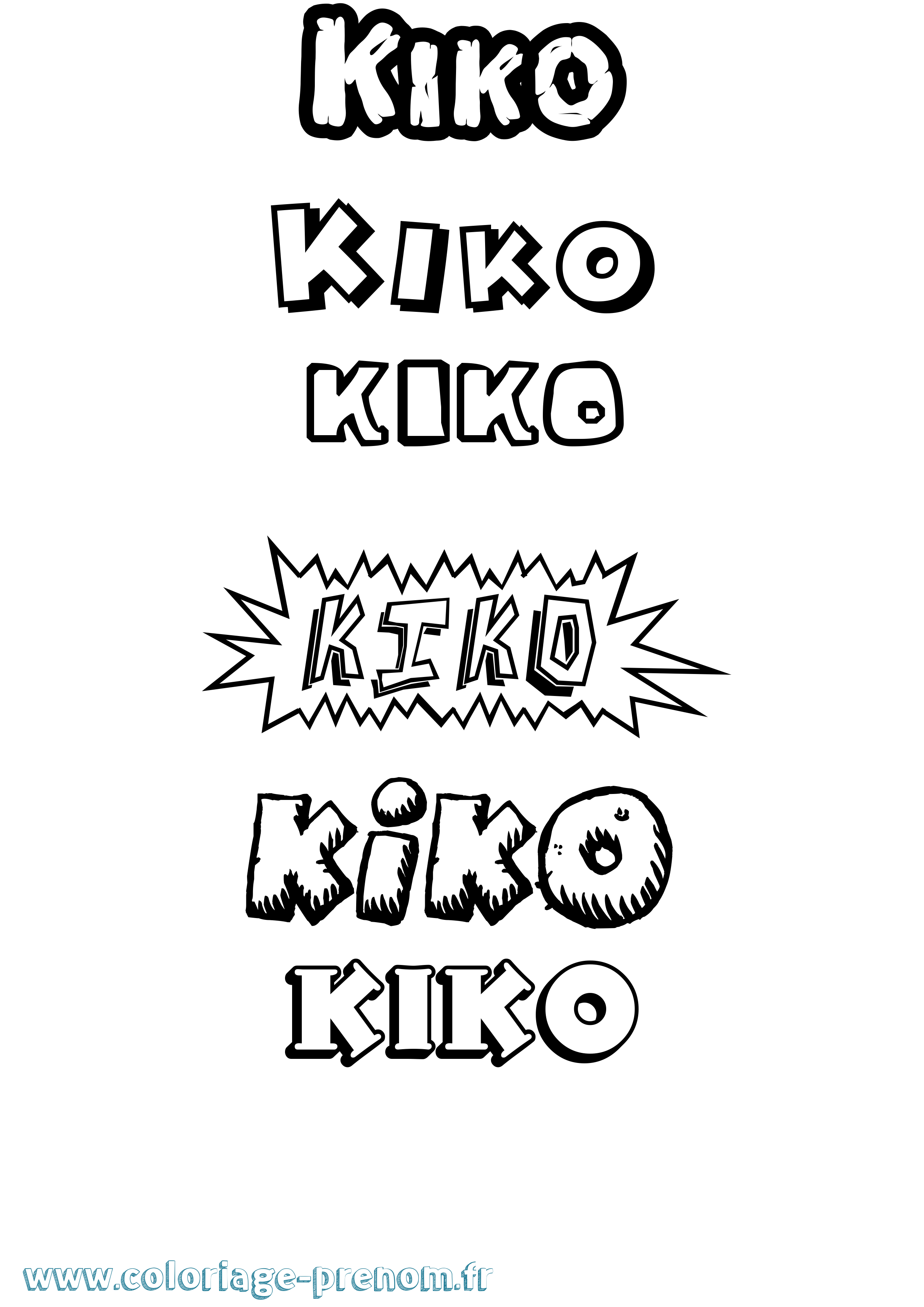 Coloriage prénom Kiko Dessin Animé