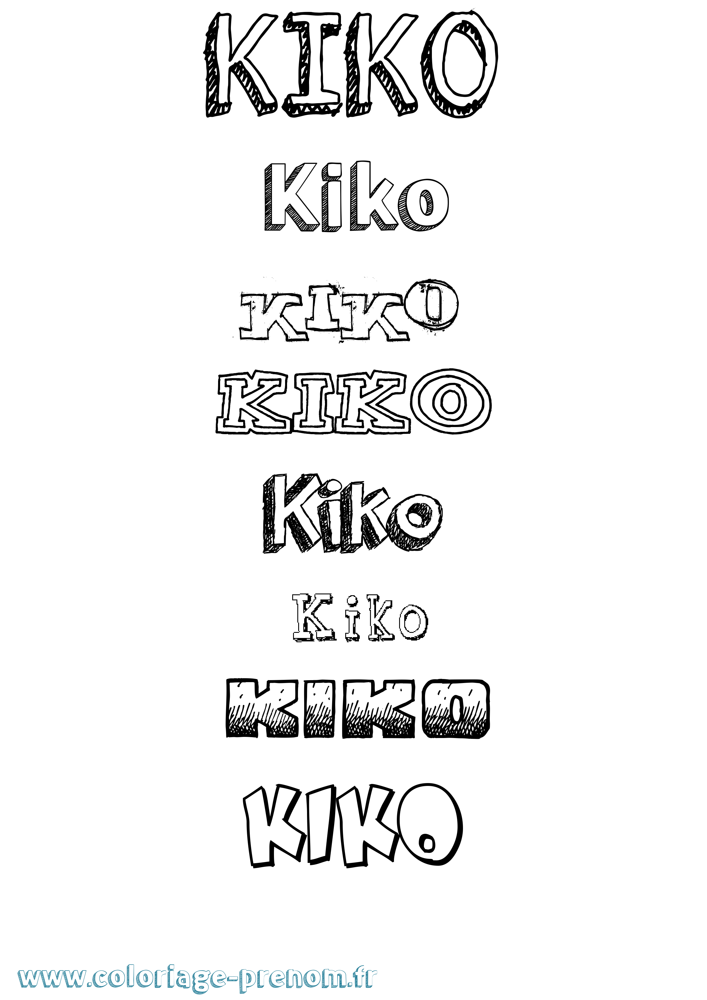 Coloriage prénom Kiko Dessiné