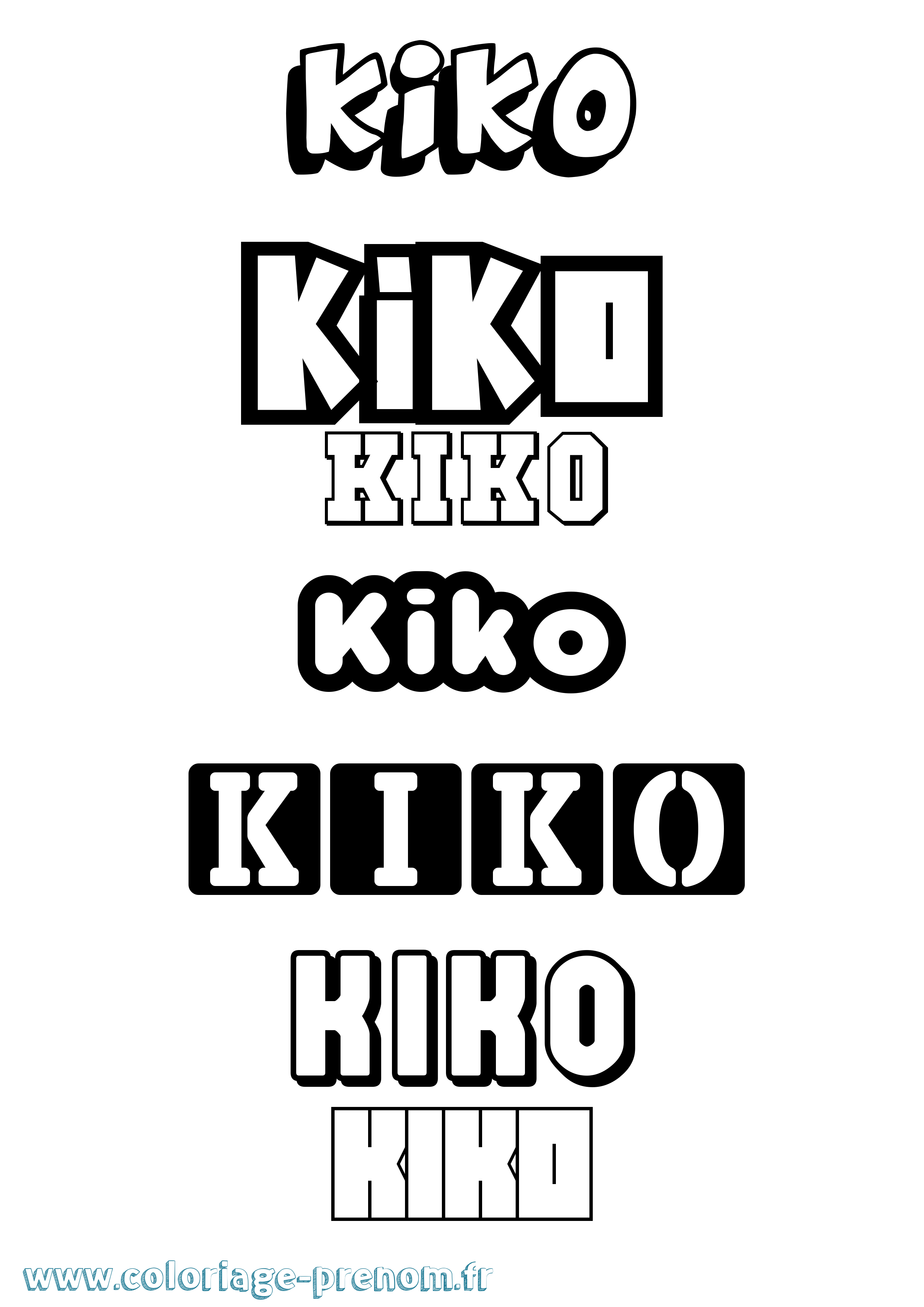 Coloriage prénom Kiko Simple