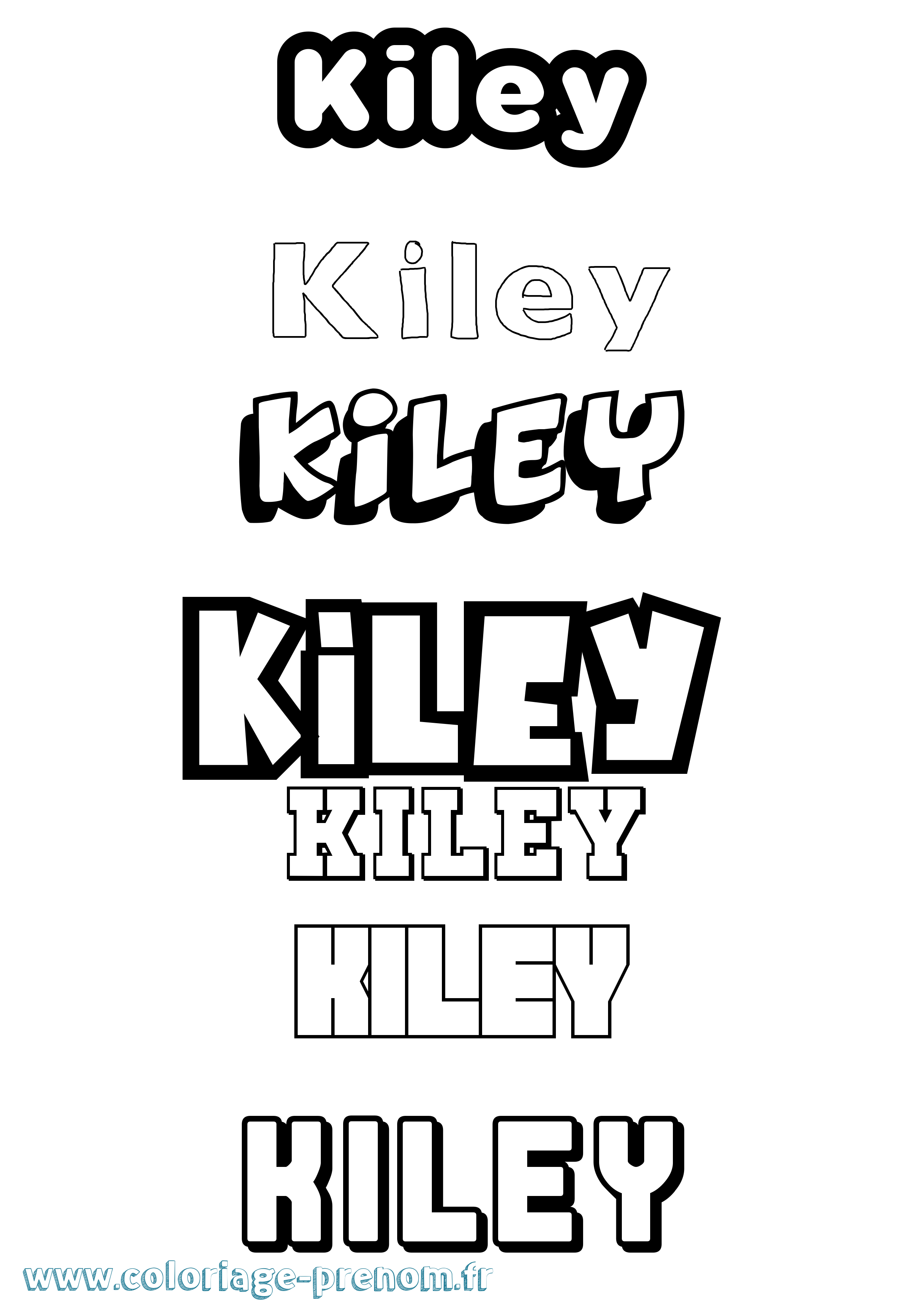 Coloriage prénom Kiley Simple