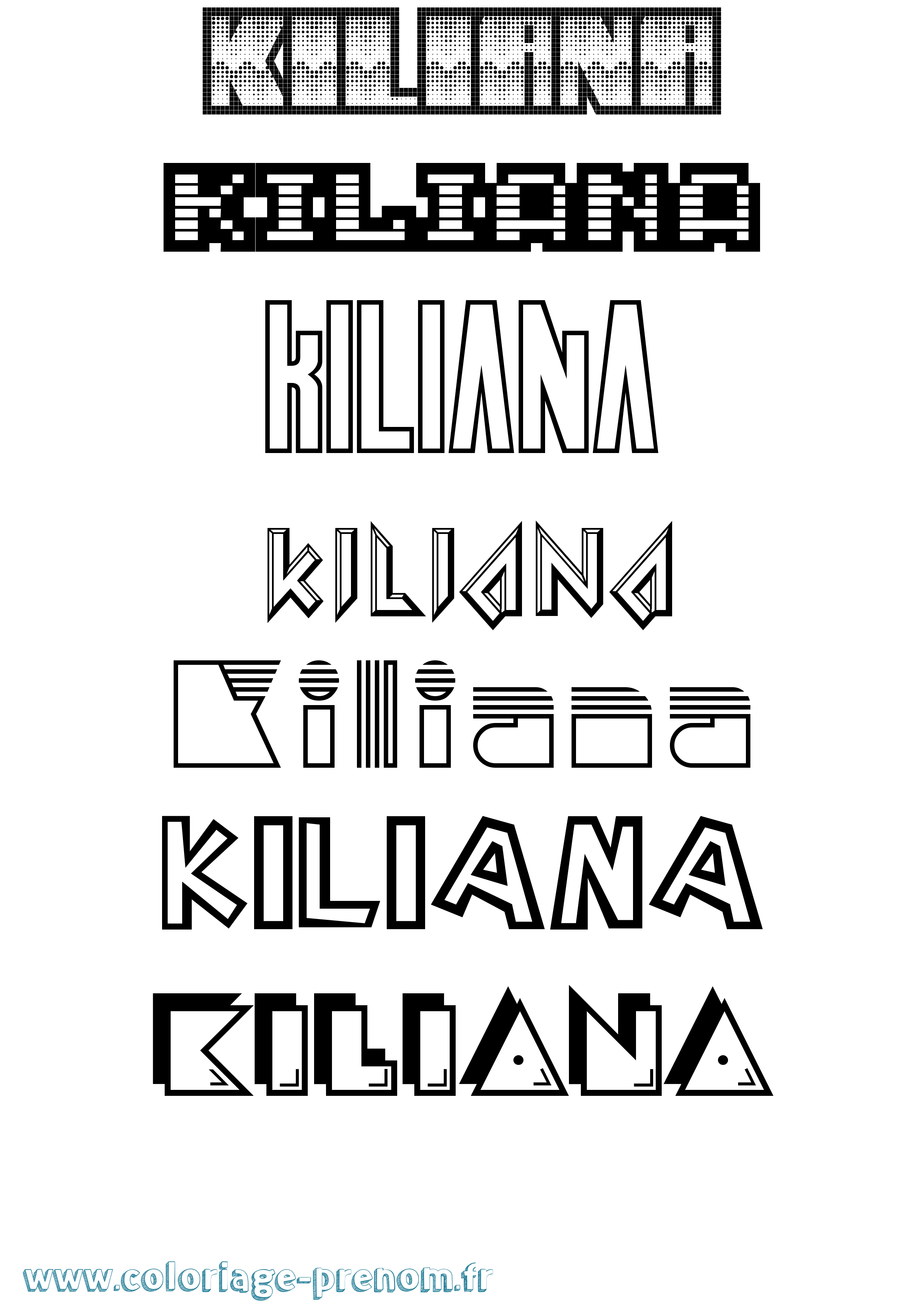 Coloriage Kiliana Jeux Vidéos Coloriage prénom Kiliana Jeux Vidéos