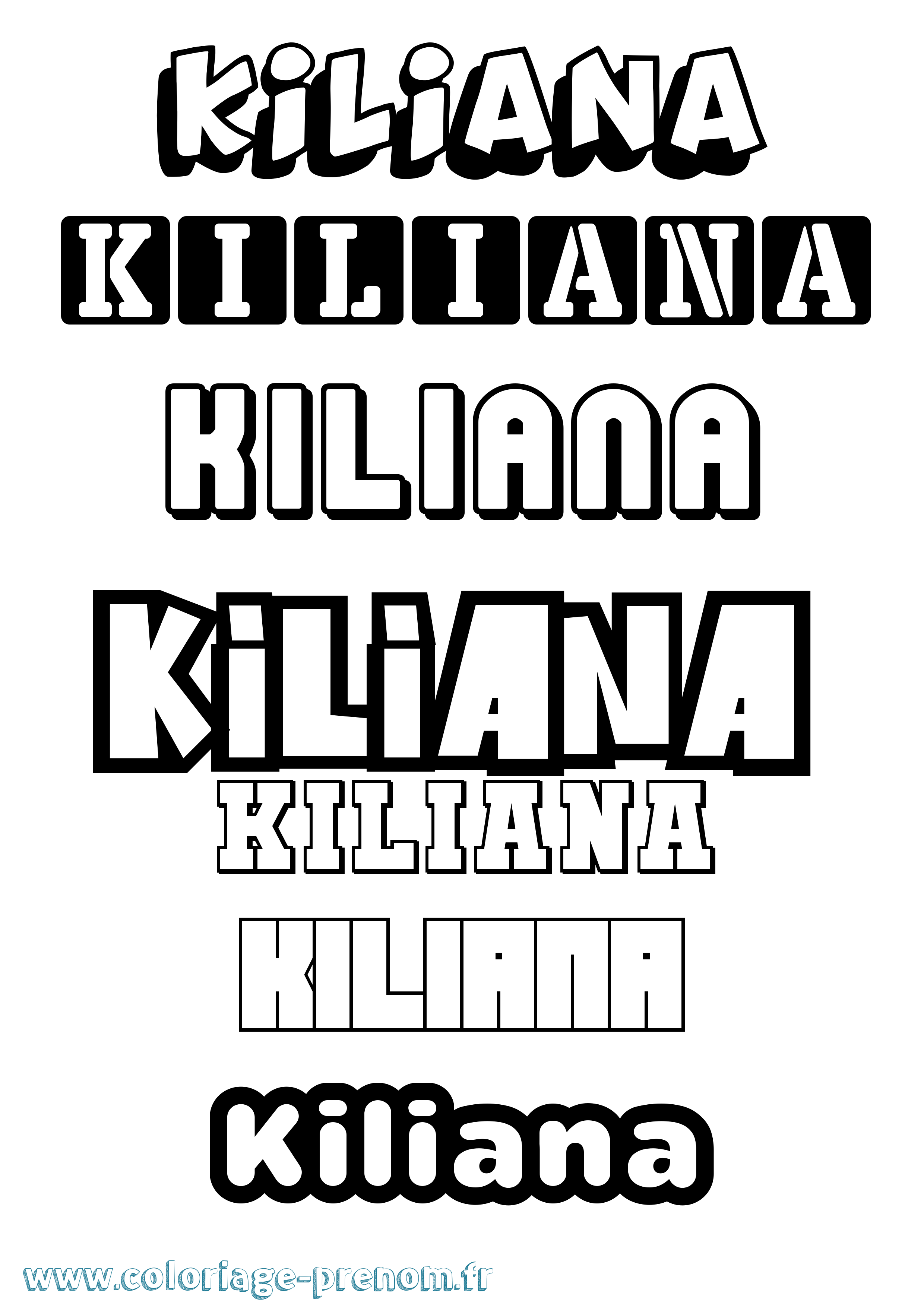 Coloriage Kiliana Simple Coloriage prénom Kiliana Simple