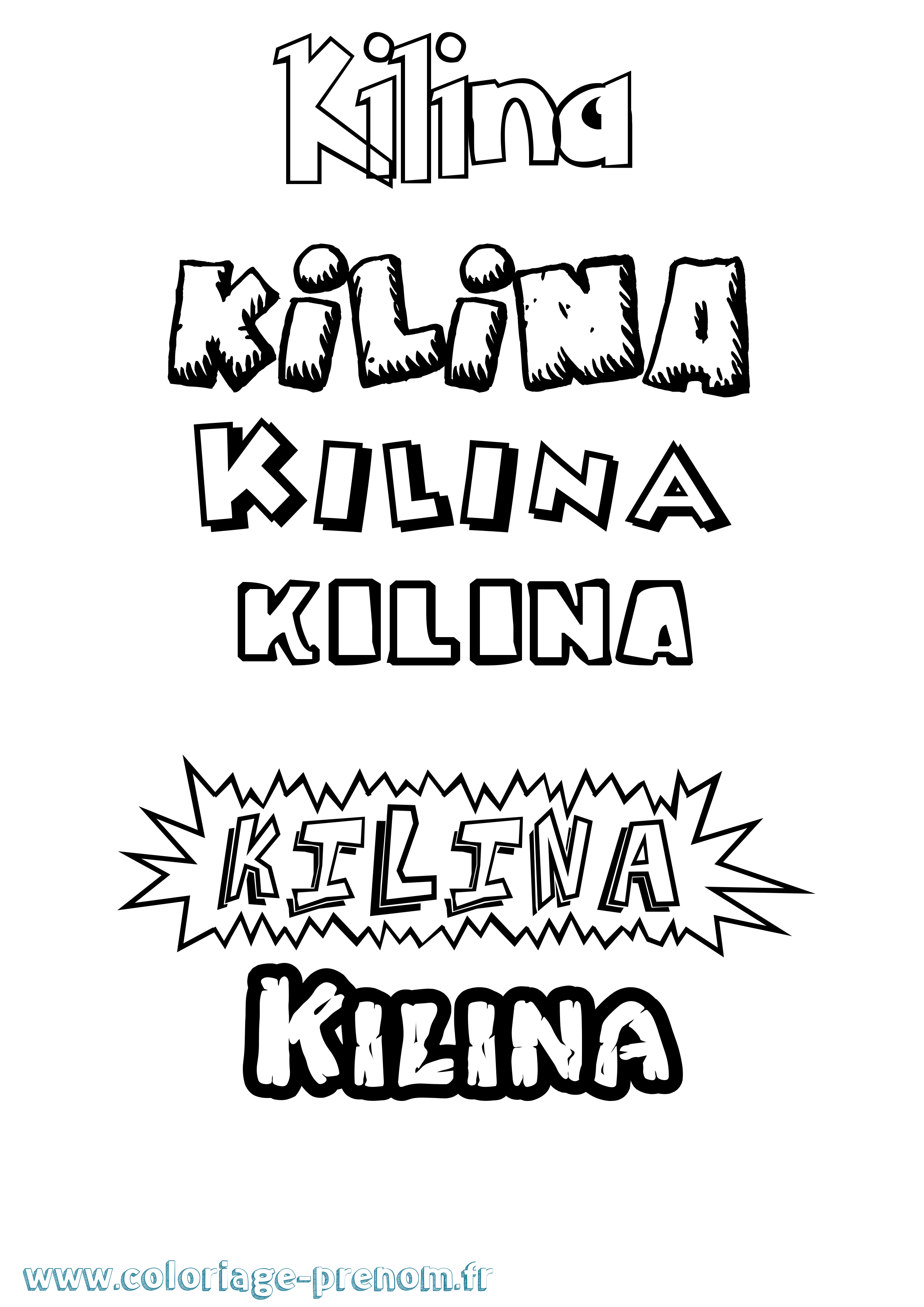 Coloriage prénom Kilina Dessin Animé